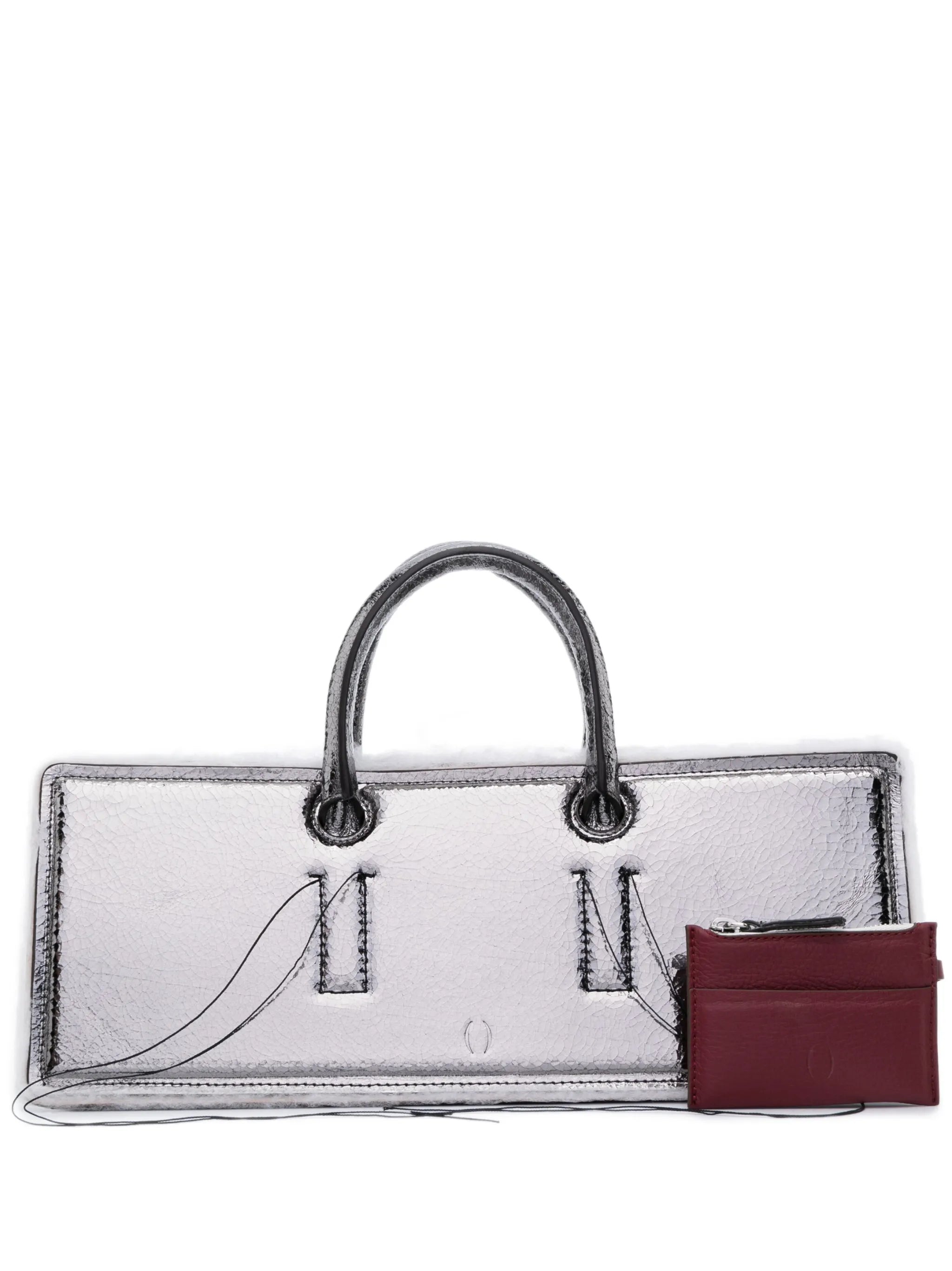 Otto metallic-leather top handle bag