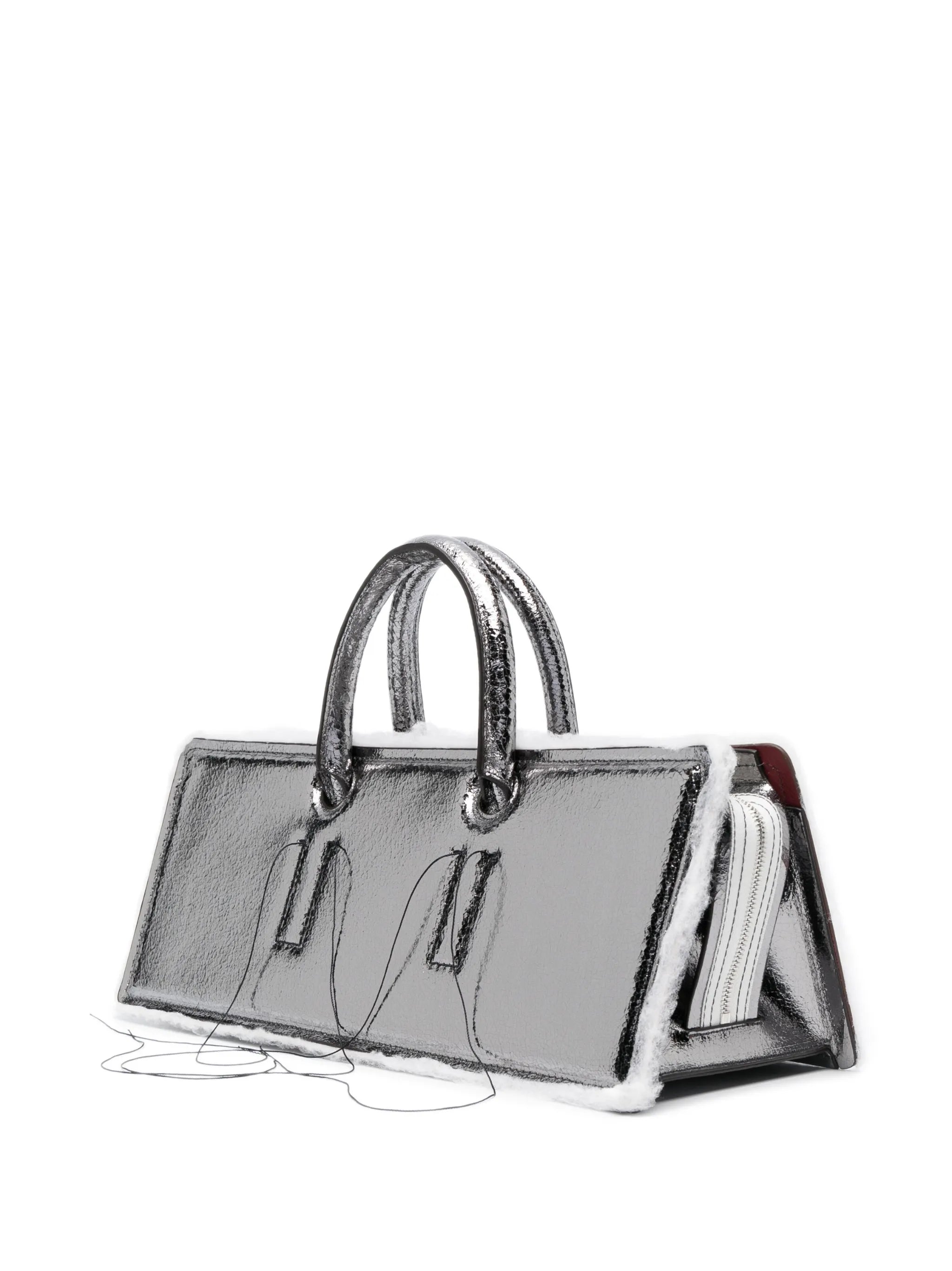 Otto metallic-leather top handle bag