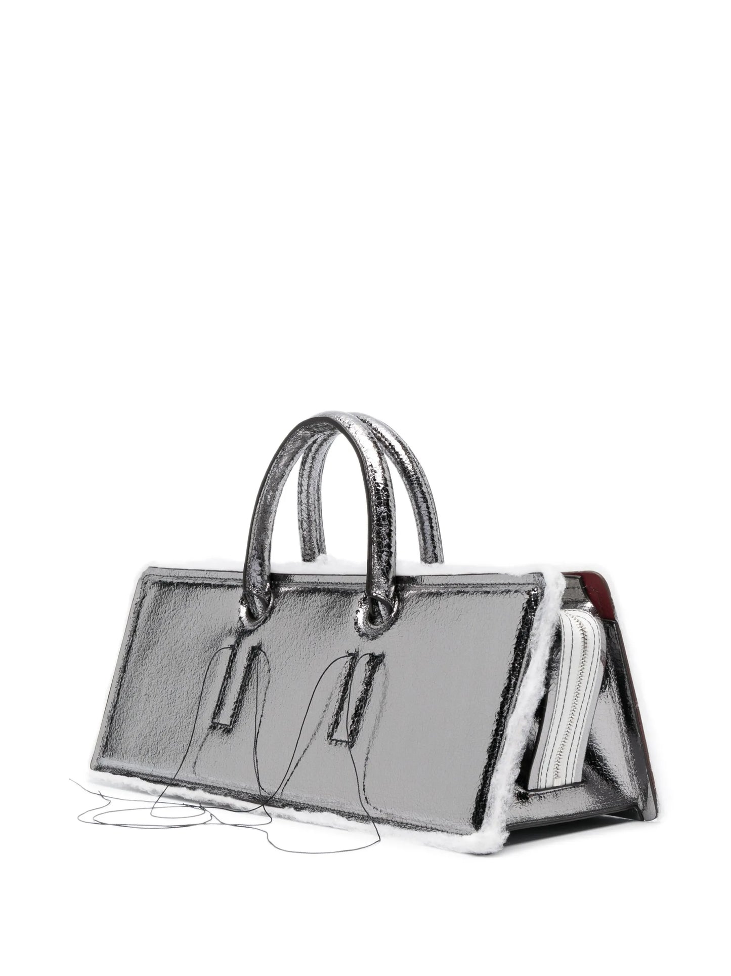 Otto metallic-leather top handle bag