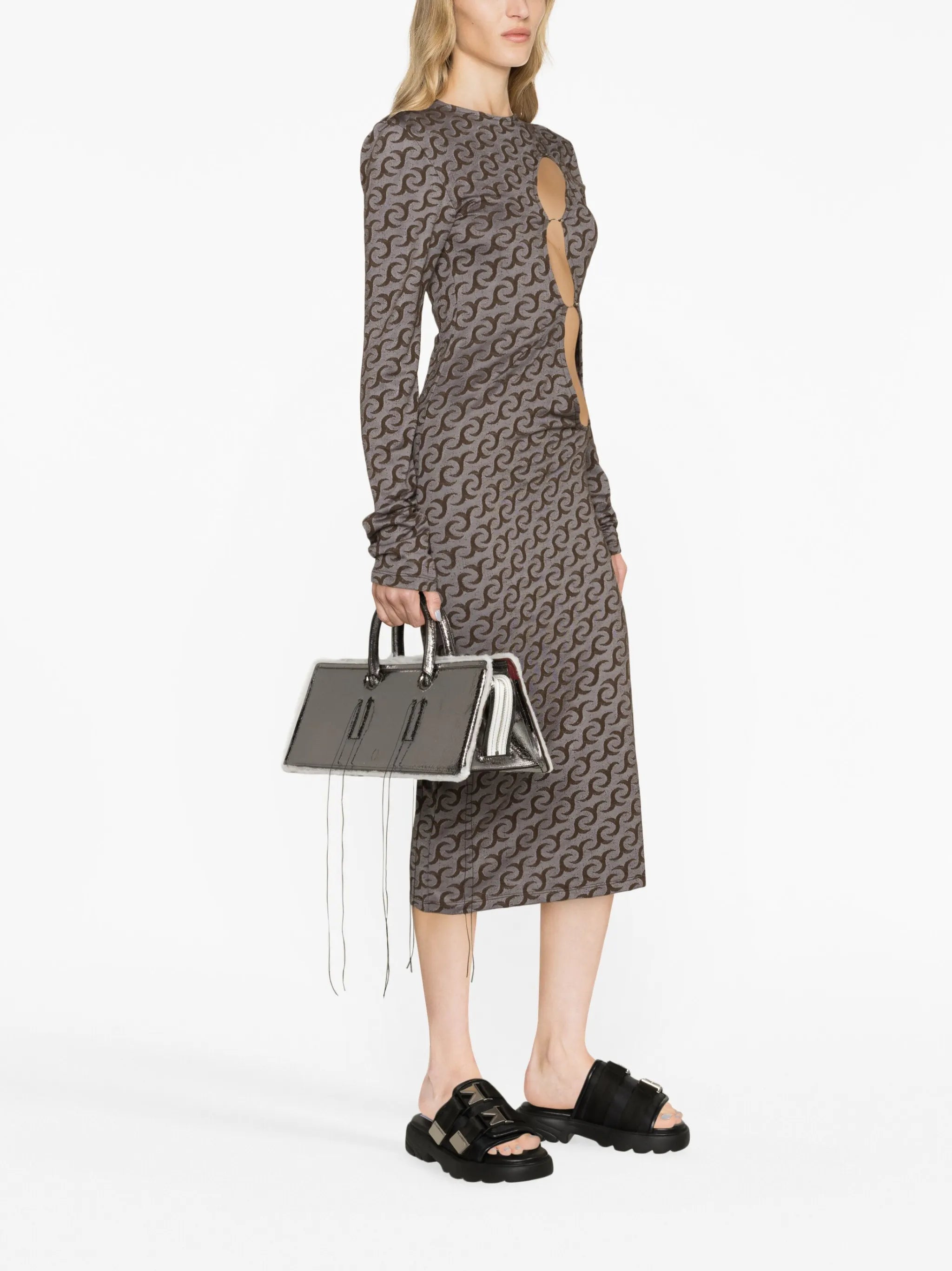 Otto metallic-leather top handle bag