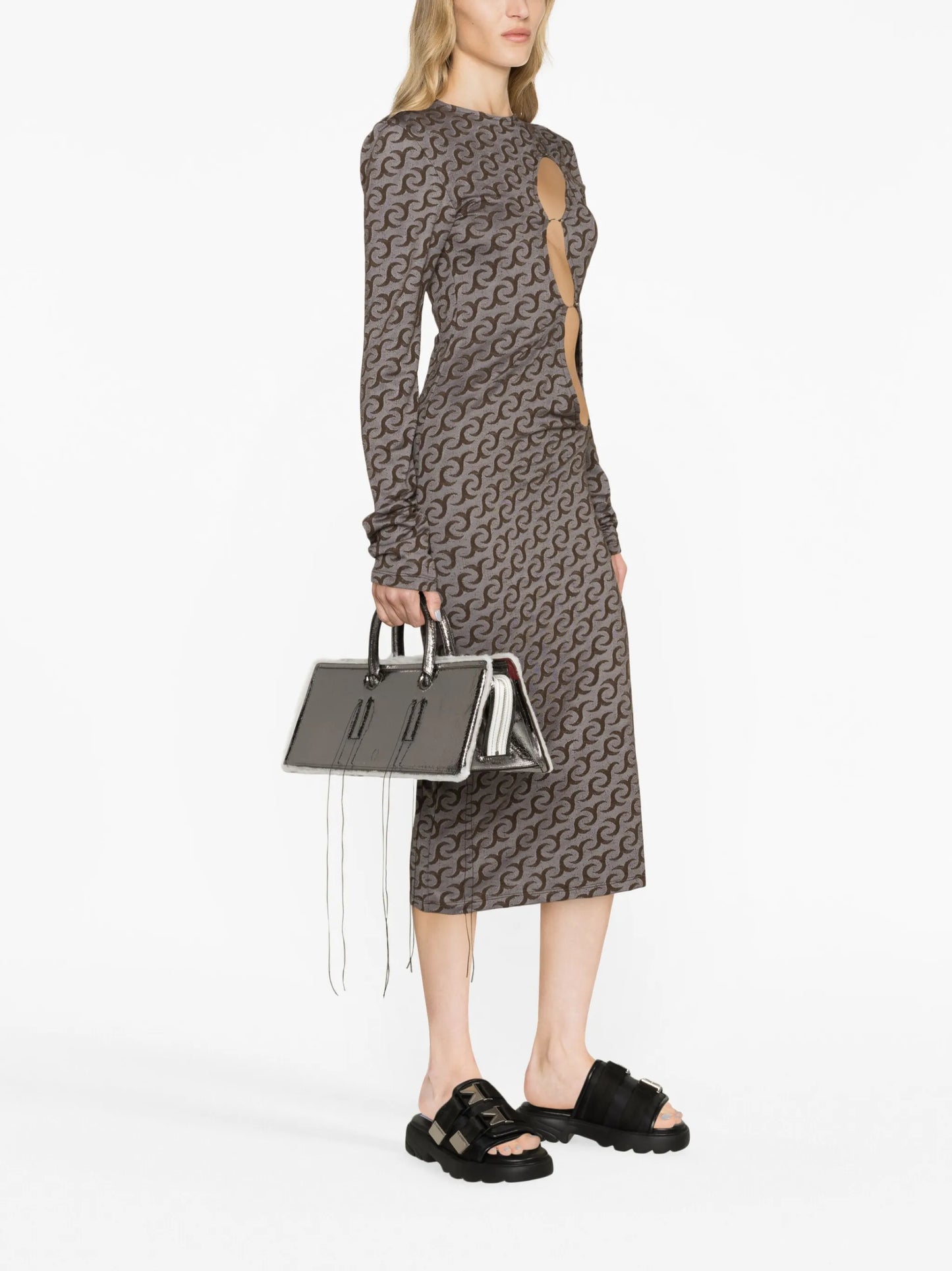 Otto metallic-leather top handle bag