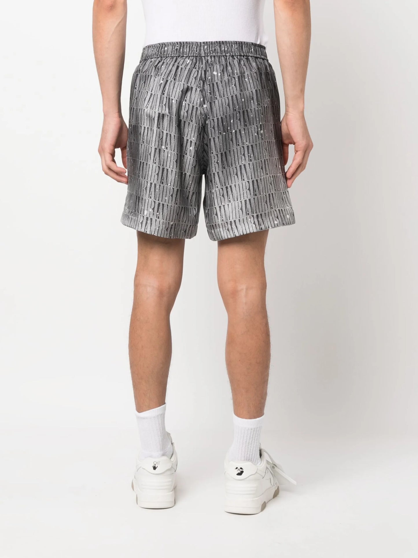 graphic-print drawstring shorts