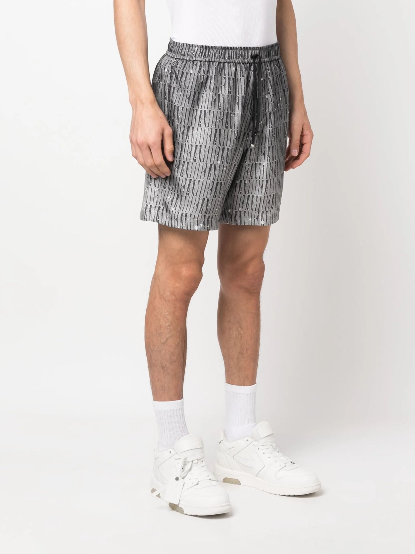 graphic-print drawstring shorts