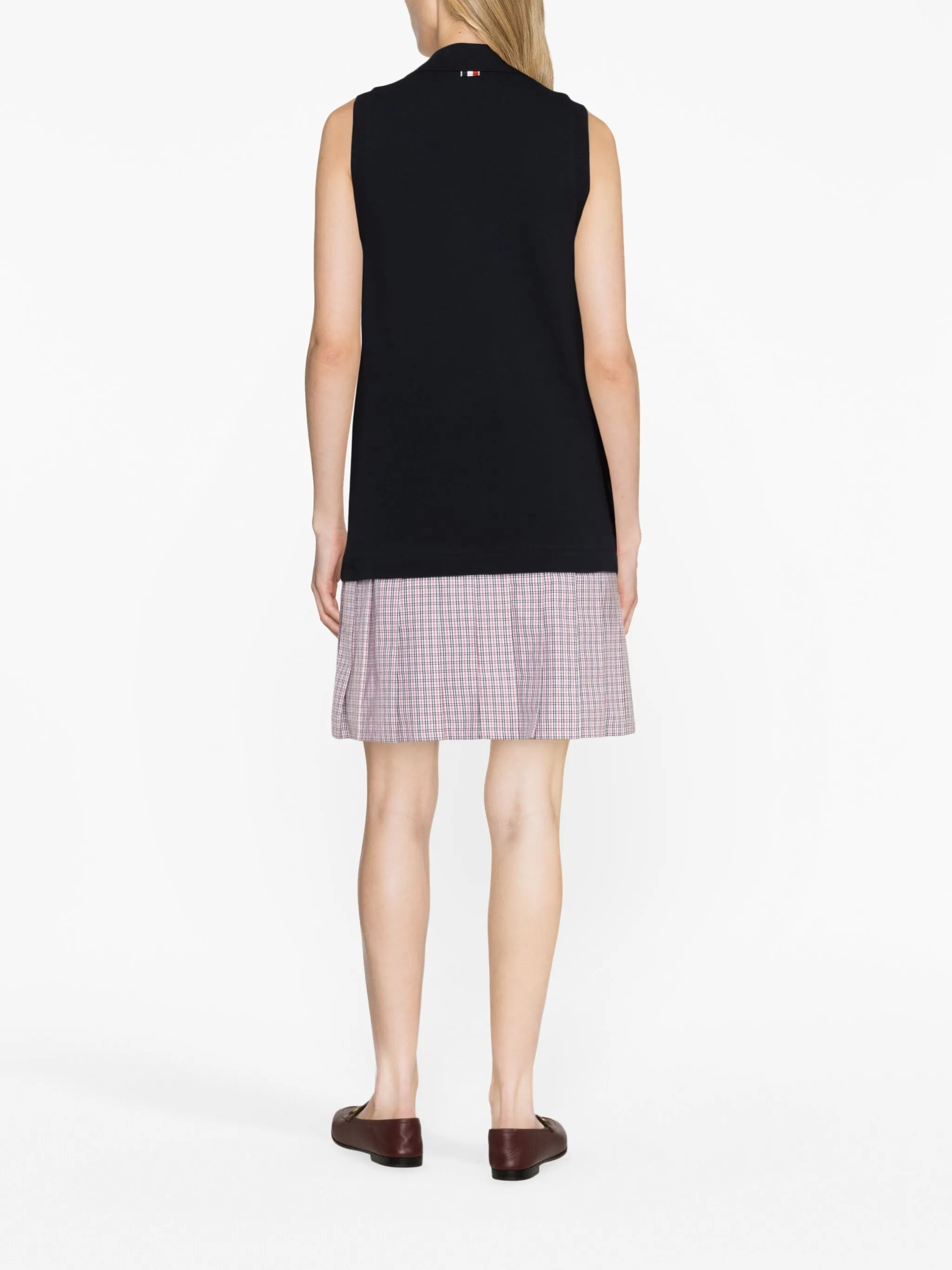 pleated-skirt polo minidress