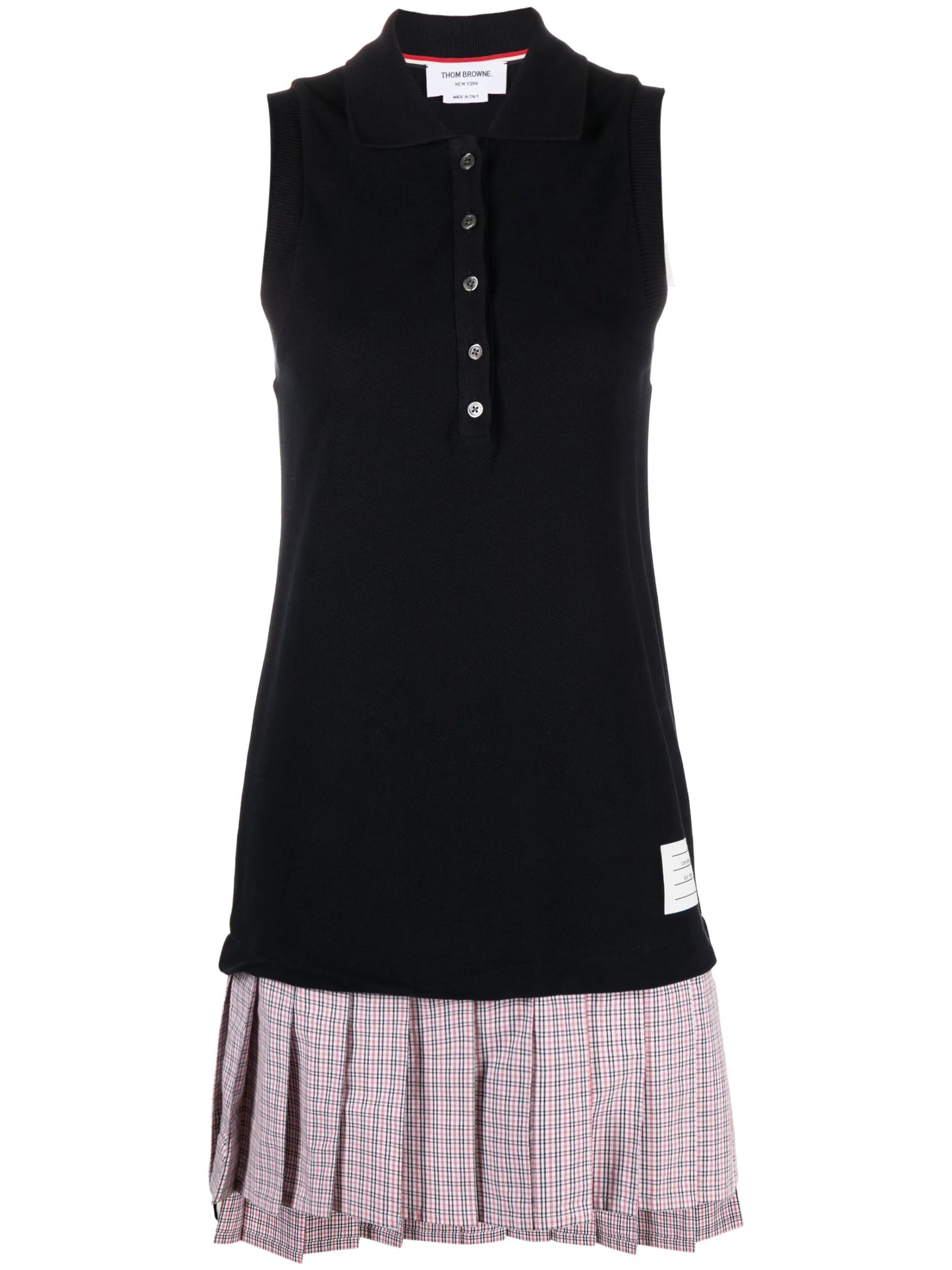 pleated-skirt polo minidress