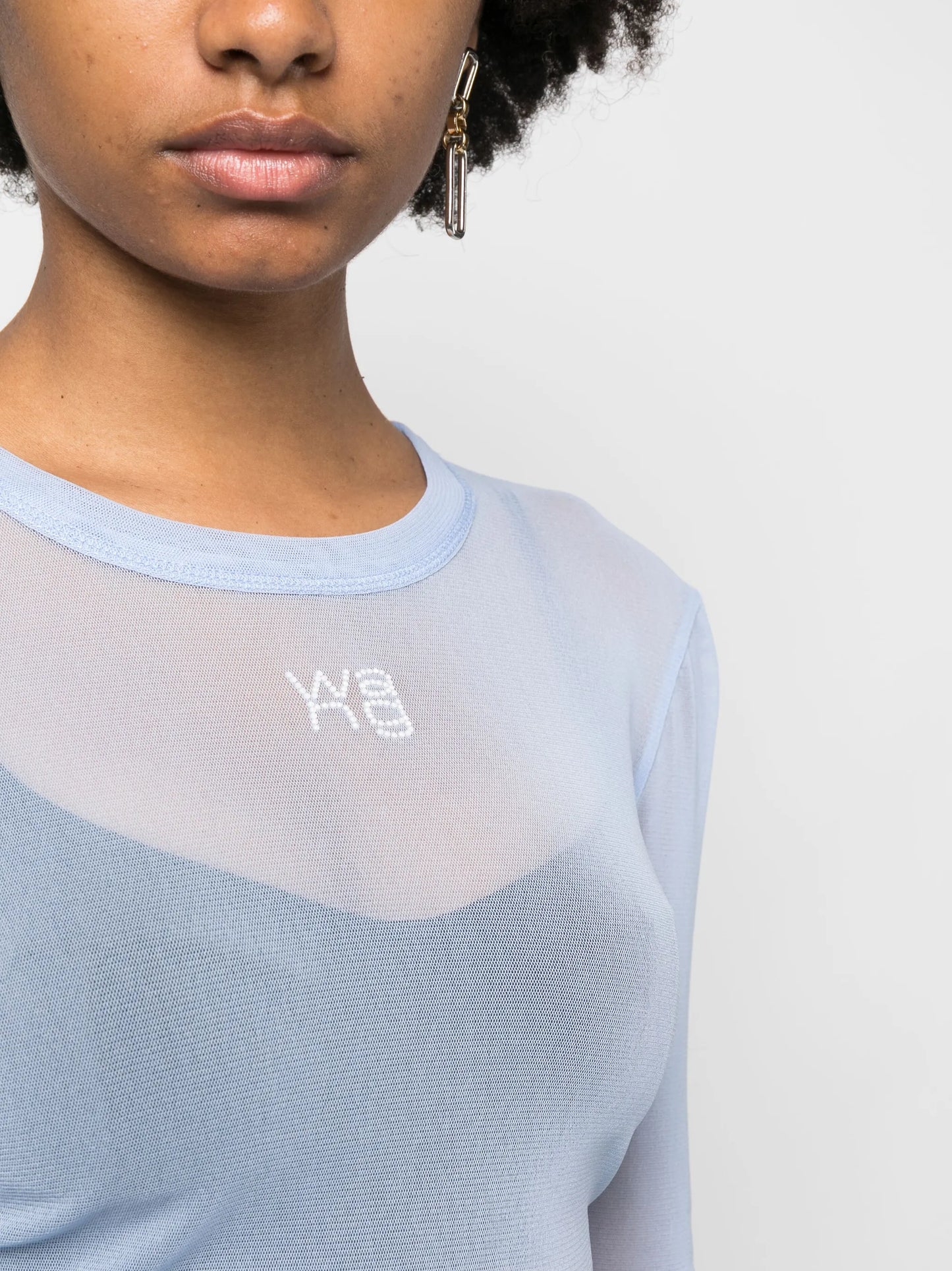 Hotfix long-sleeve mesh T-shirt