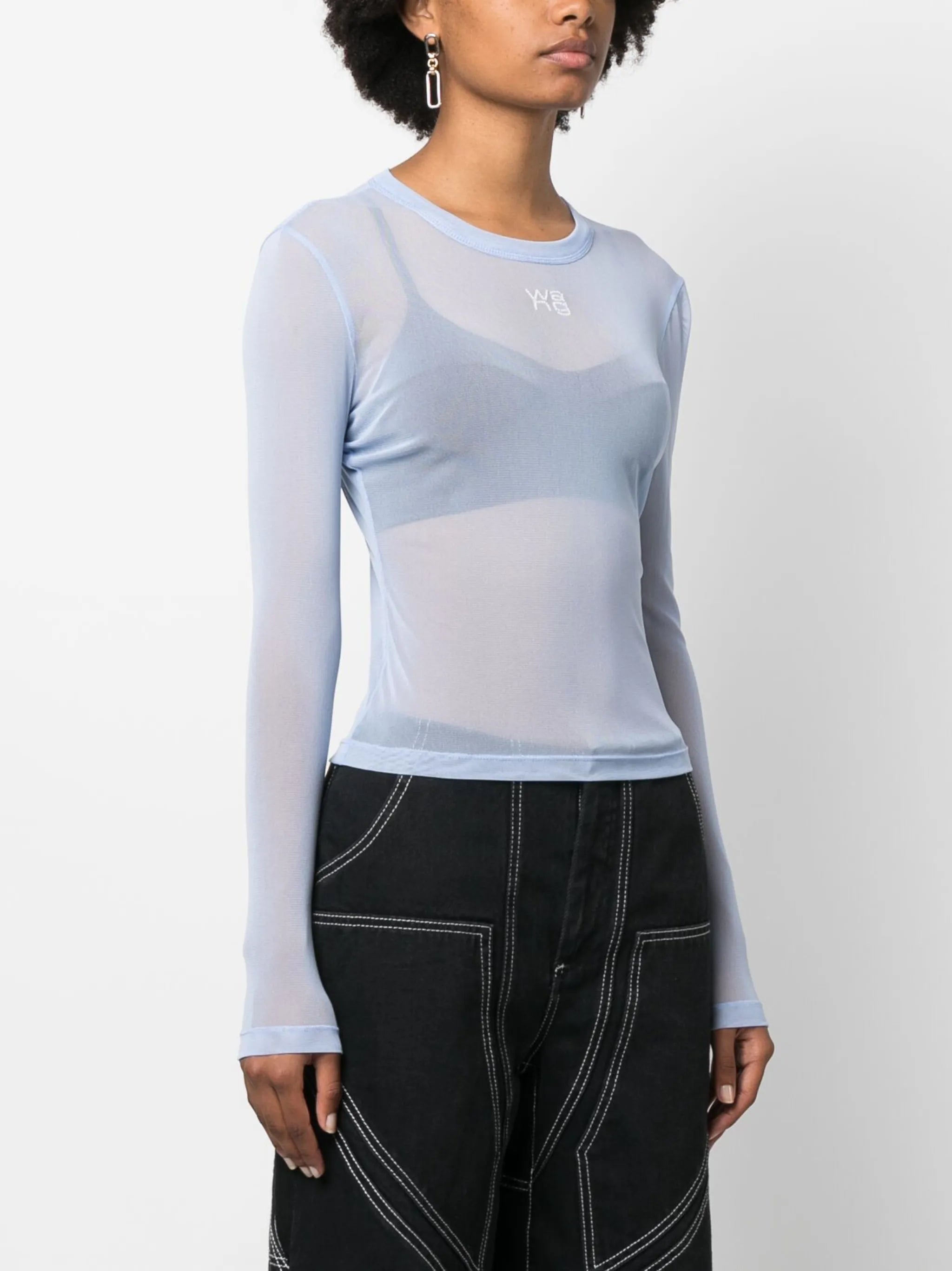 Hotfix long-sleeve mesh T-shirt