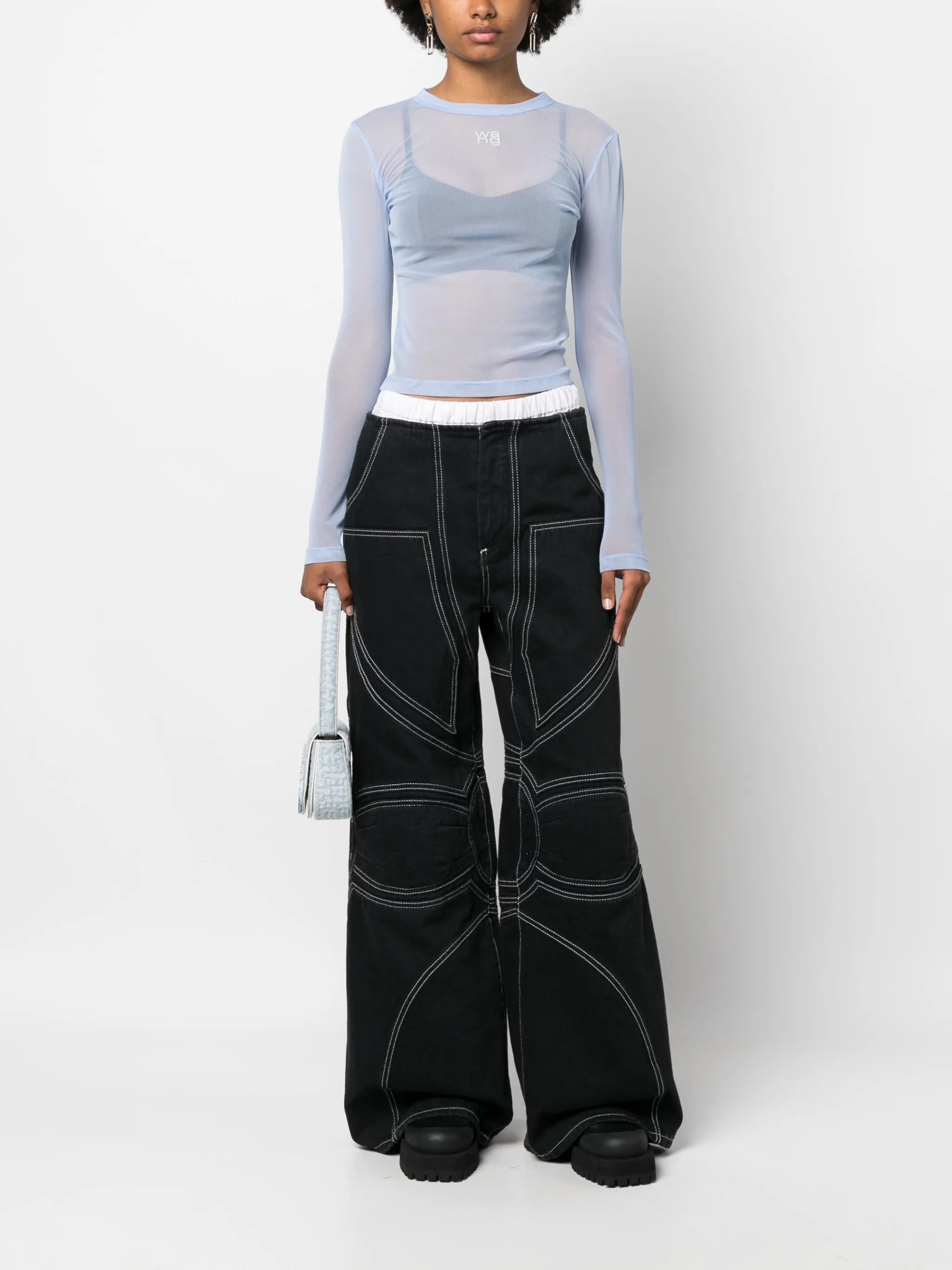 Hotfix long-sleeve mesh T-shirt