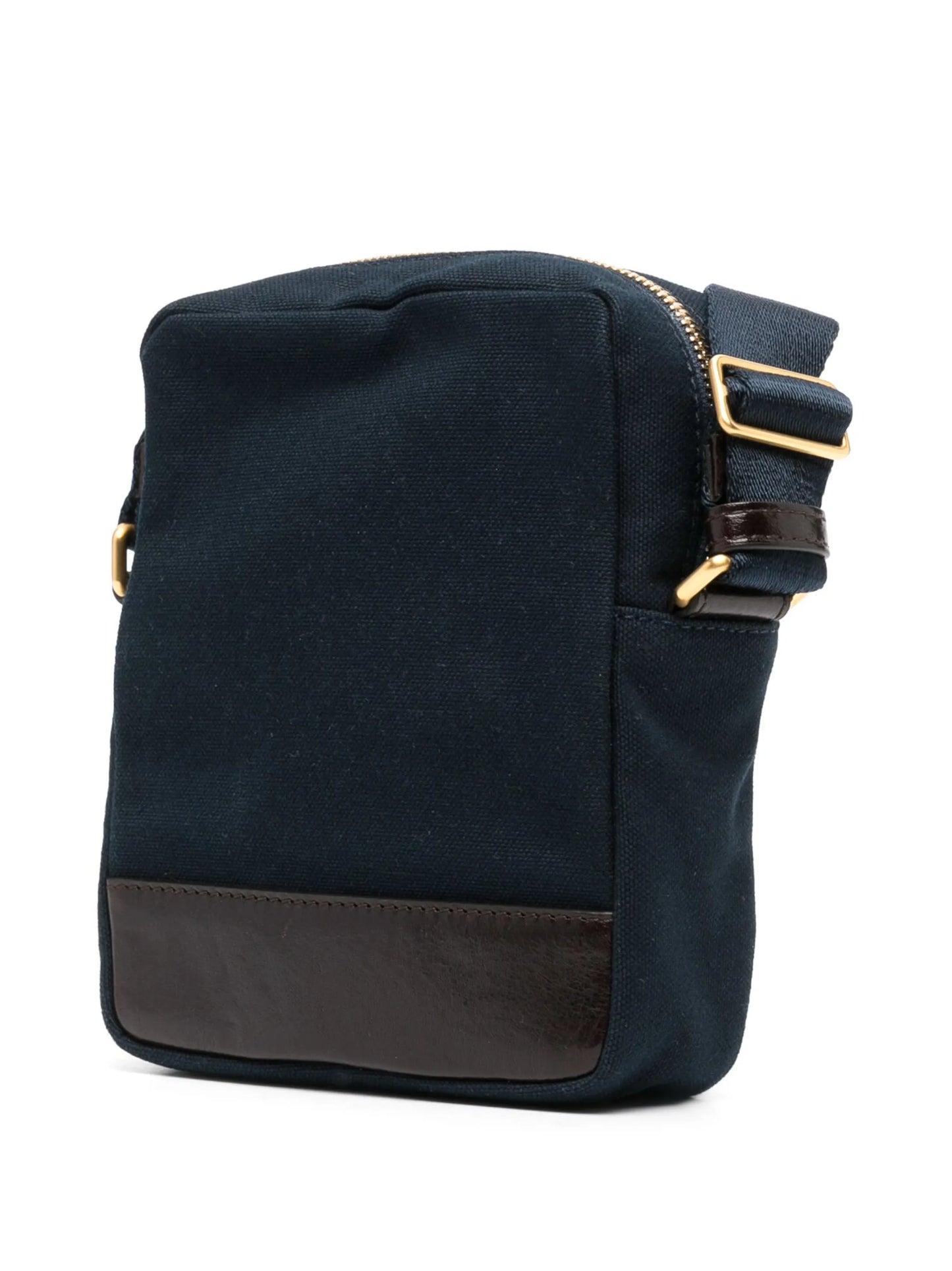 logo-patch canvas shoulder bag