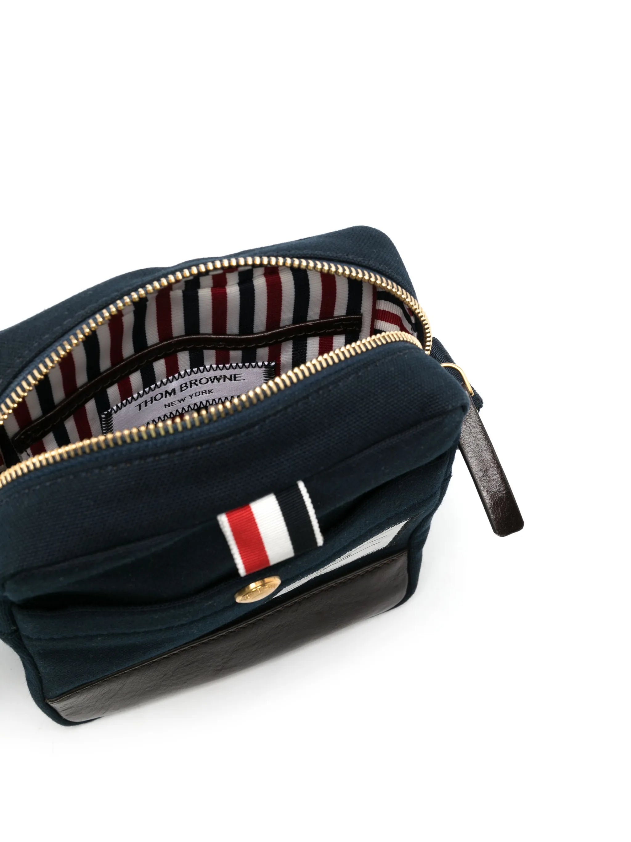logo-patch canvas shoulder bag