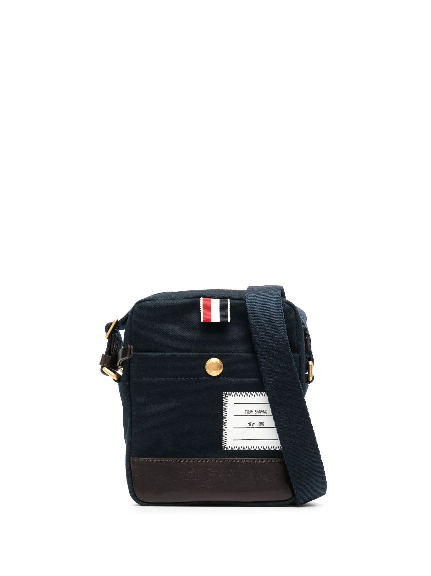 logo-patch canvas shoulder bag