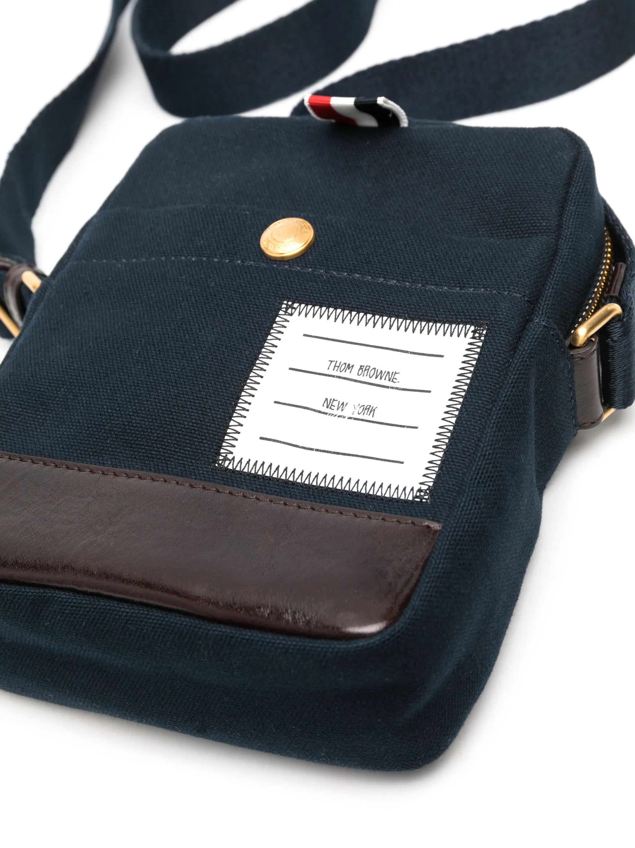 logo-patch canvas shoulder bag
