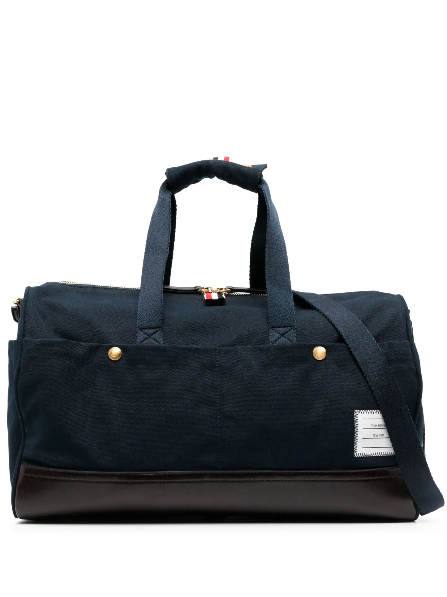 logo-patch cotton canvas duffle bag