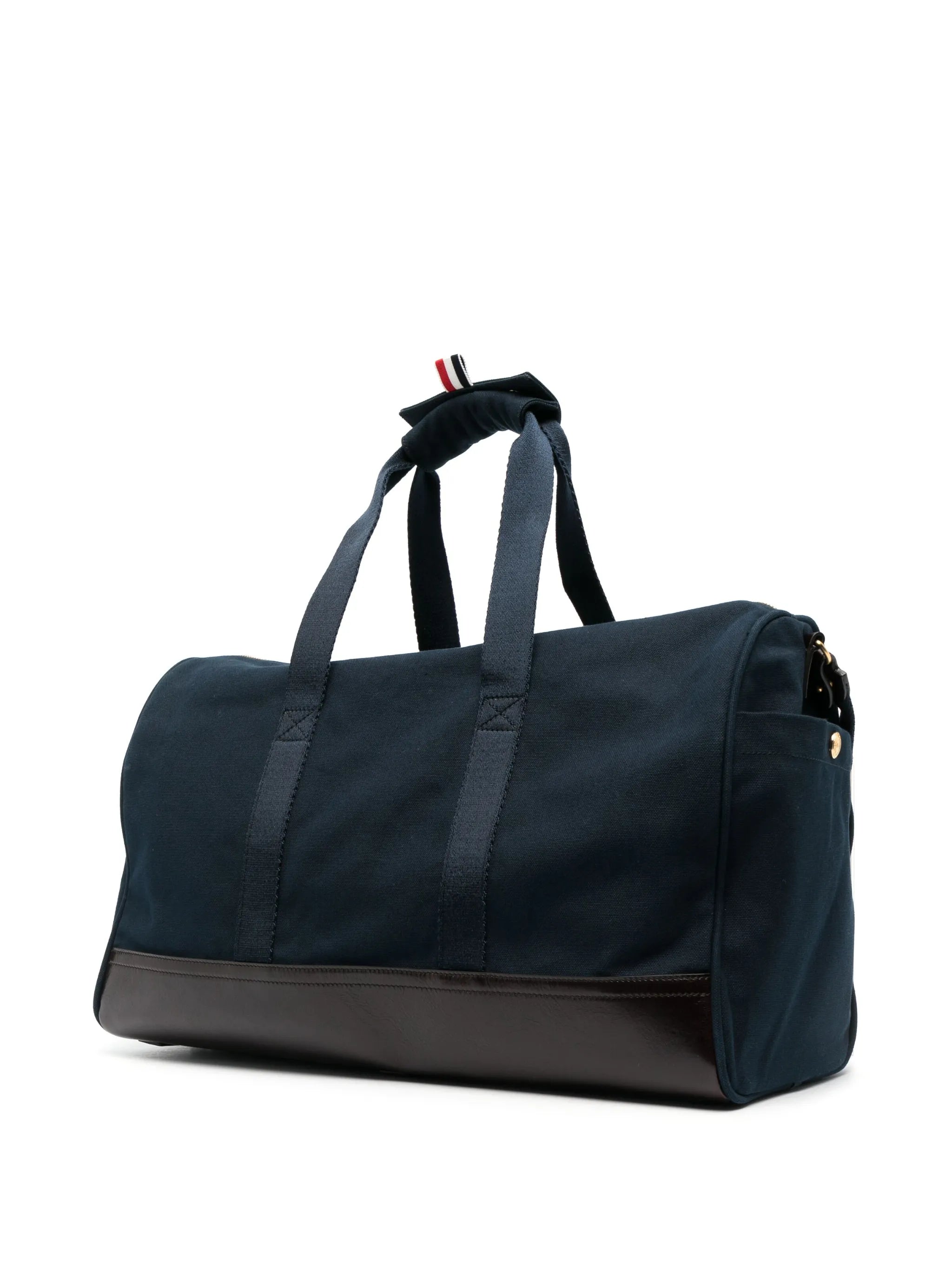 logo-patch cotton canvas duffle bag