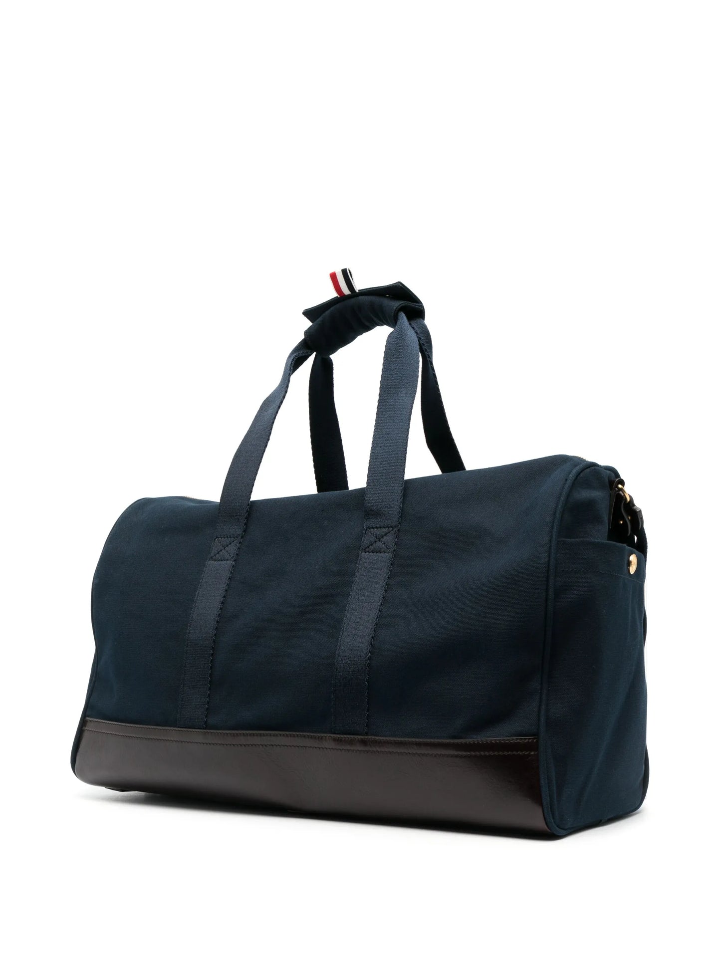 logo-patch cotton canvas duffle bag