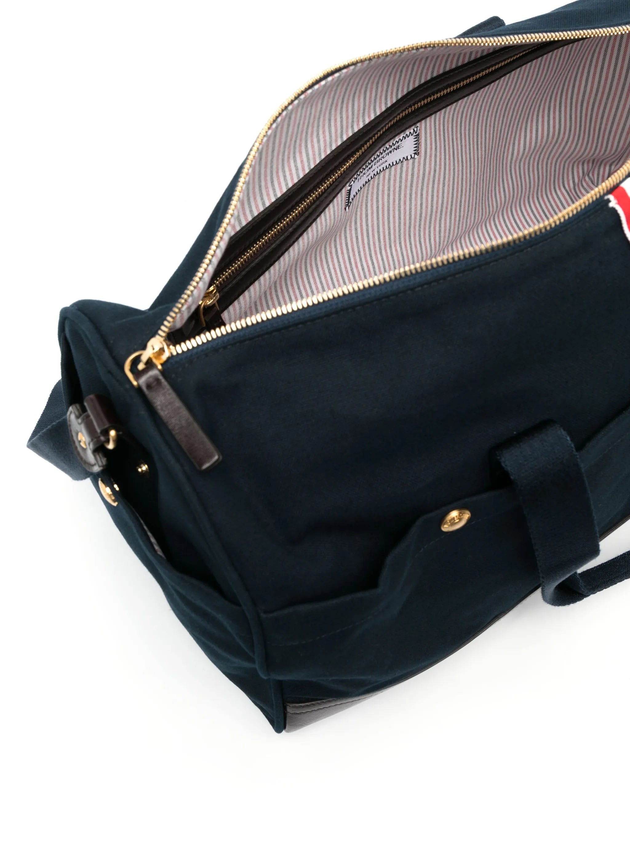 logo-patch cotton canvas duffle bag