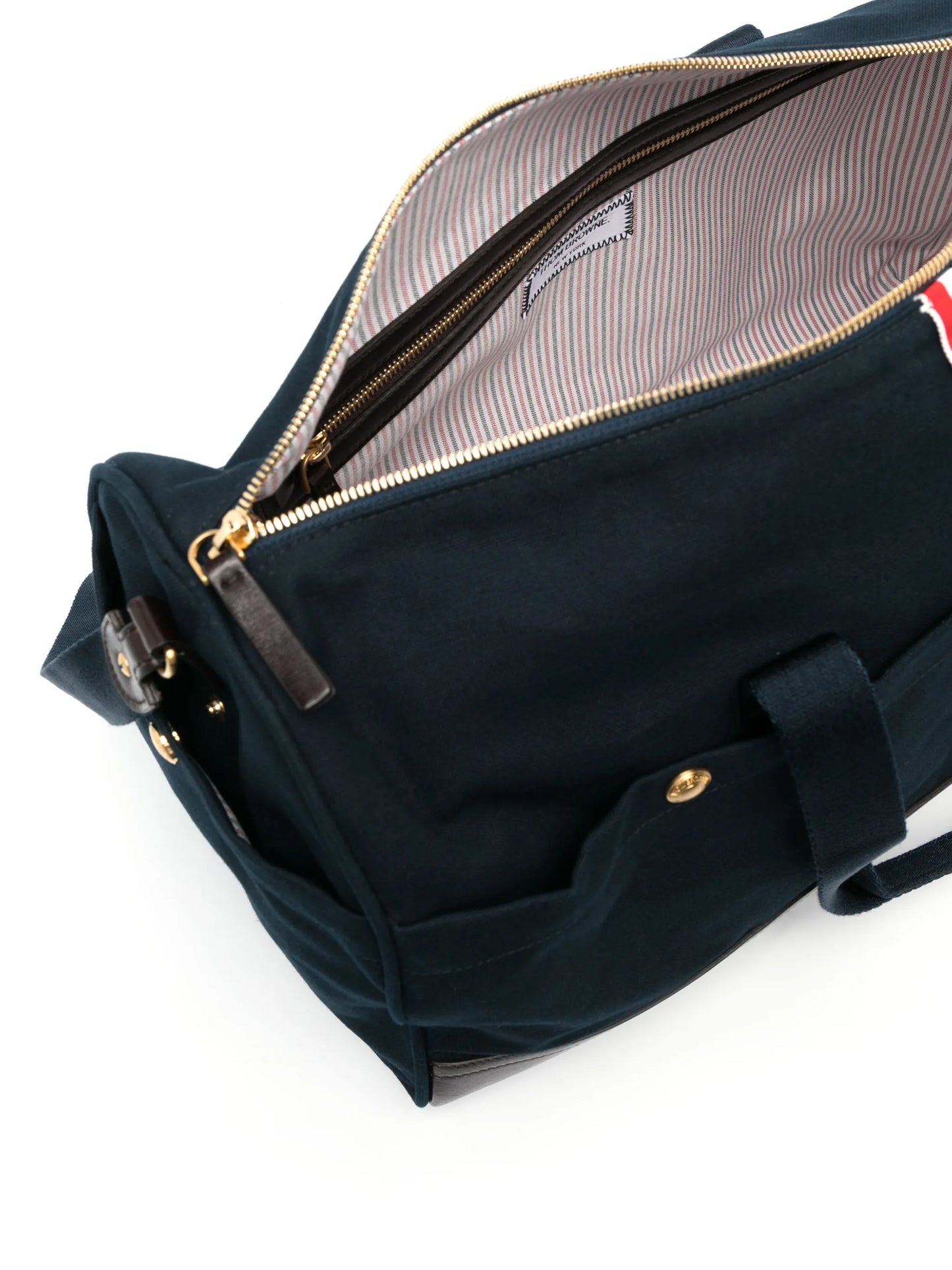 logo-patch cotton canvas duffle bag