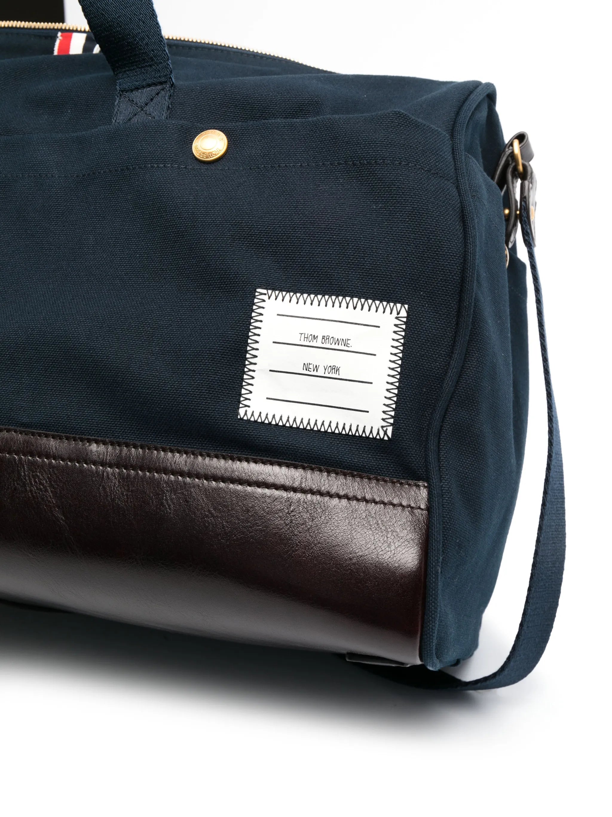 logo-patch cotton canvas duffle bag