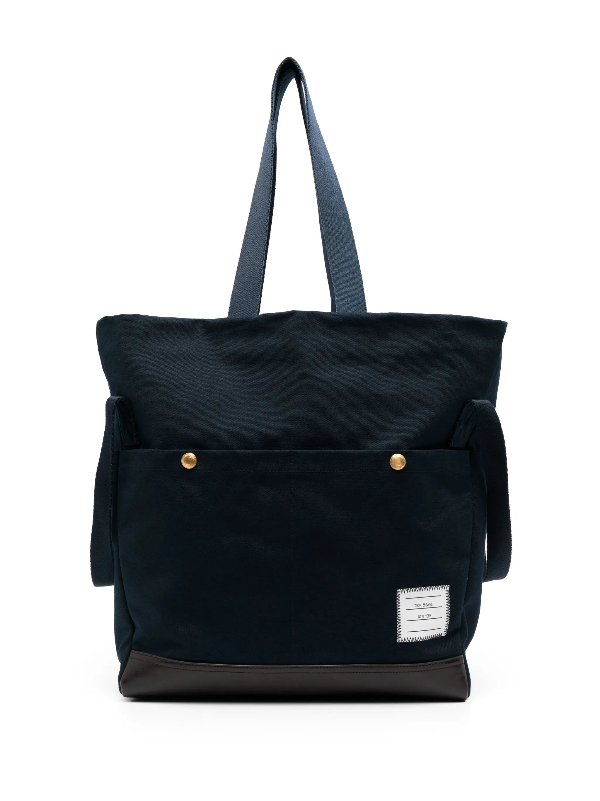 logo-patch canvas tote bag