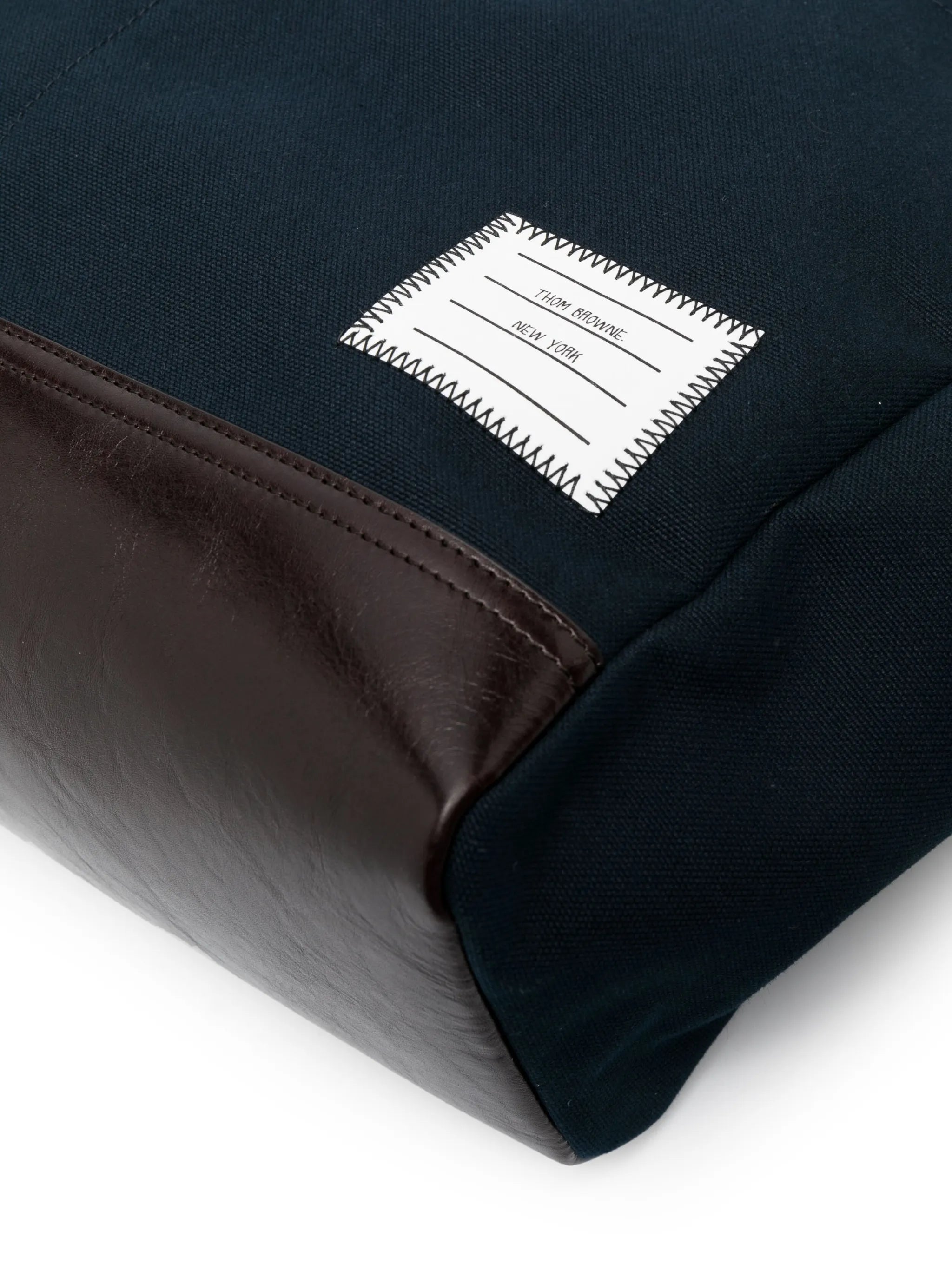 logo-patch canvas tote bag