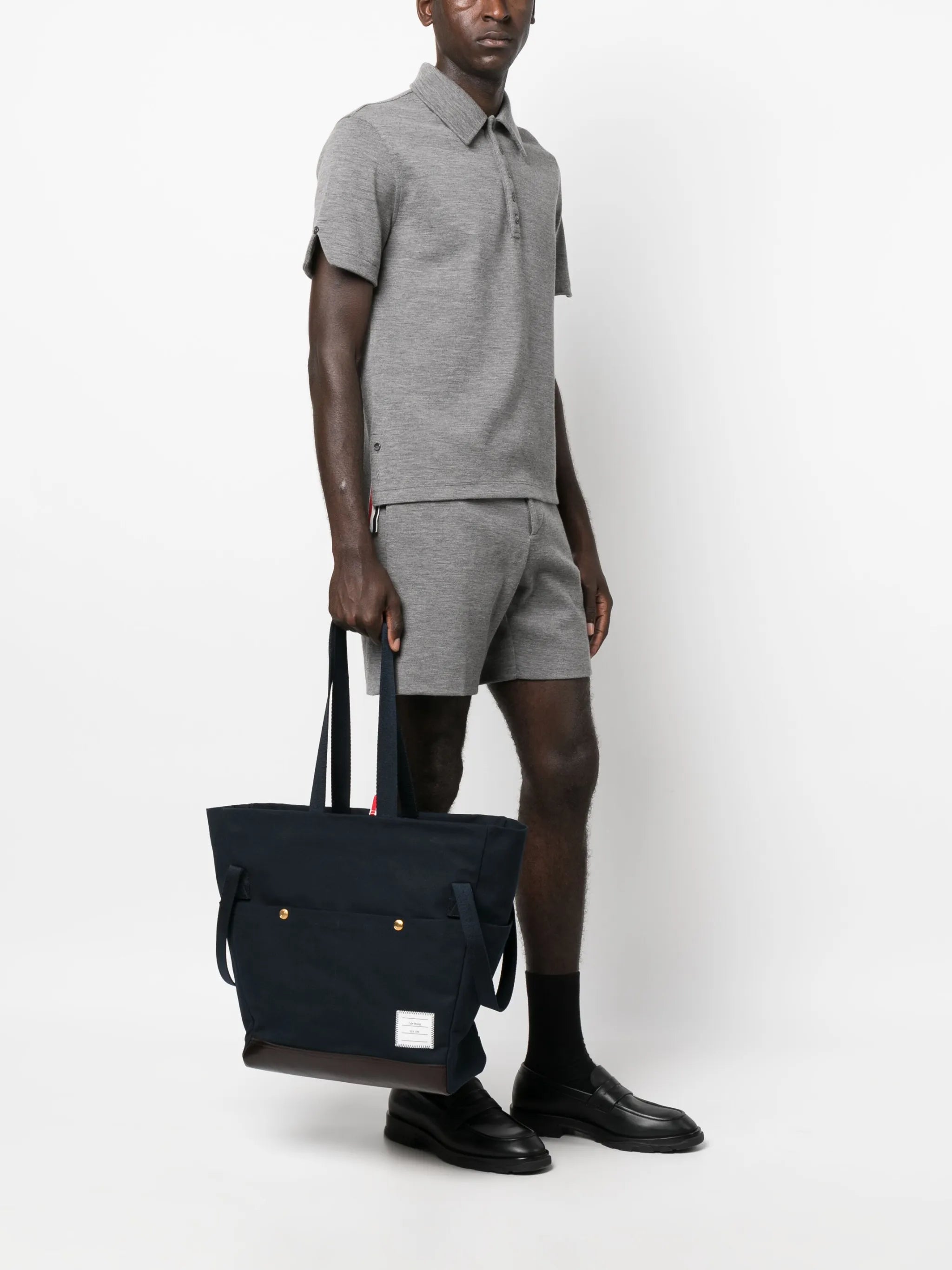 logo-patch canvas tote bag