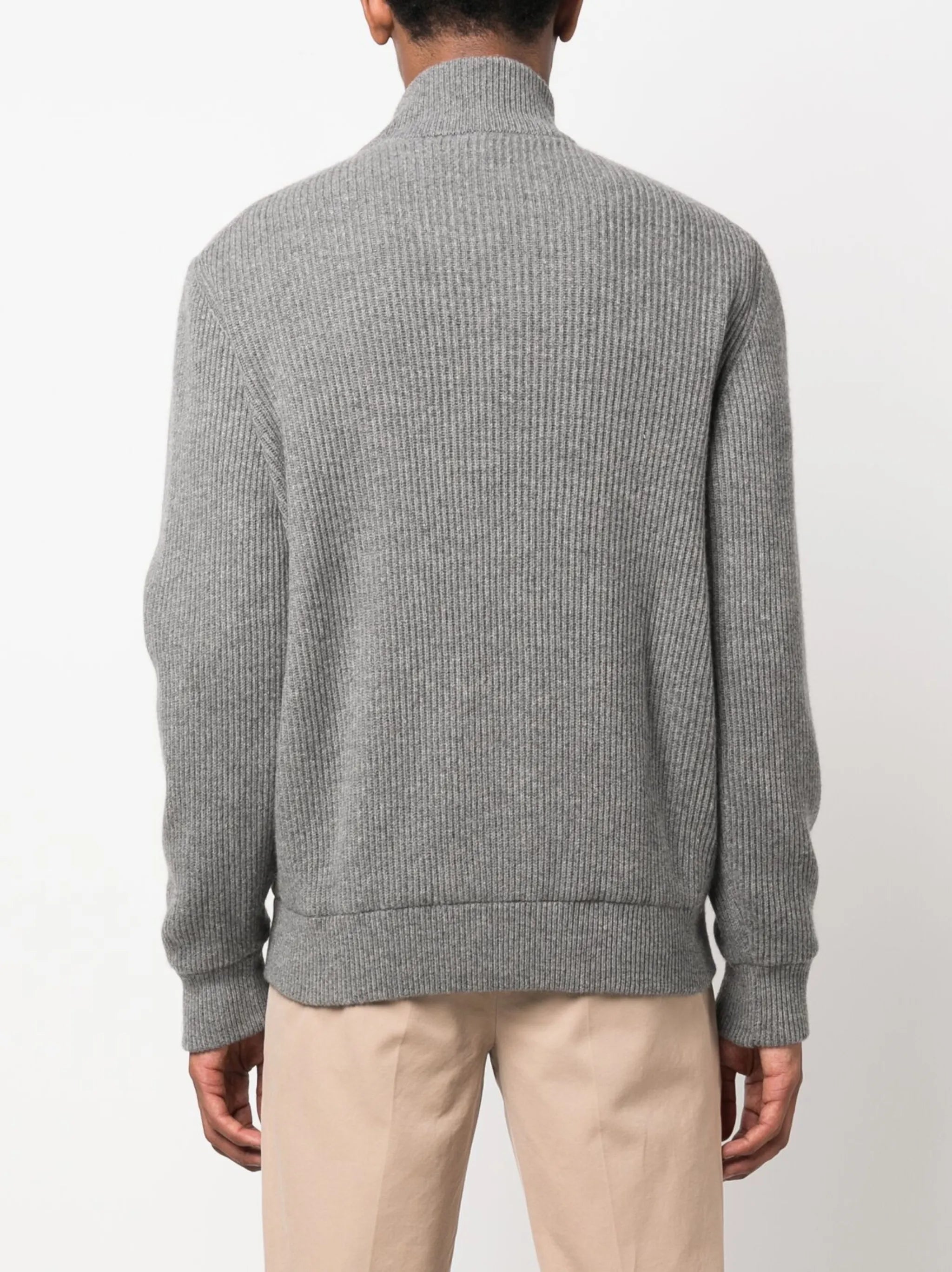 panelled suede-cashmere jacket