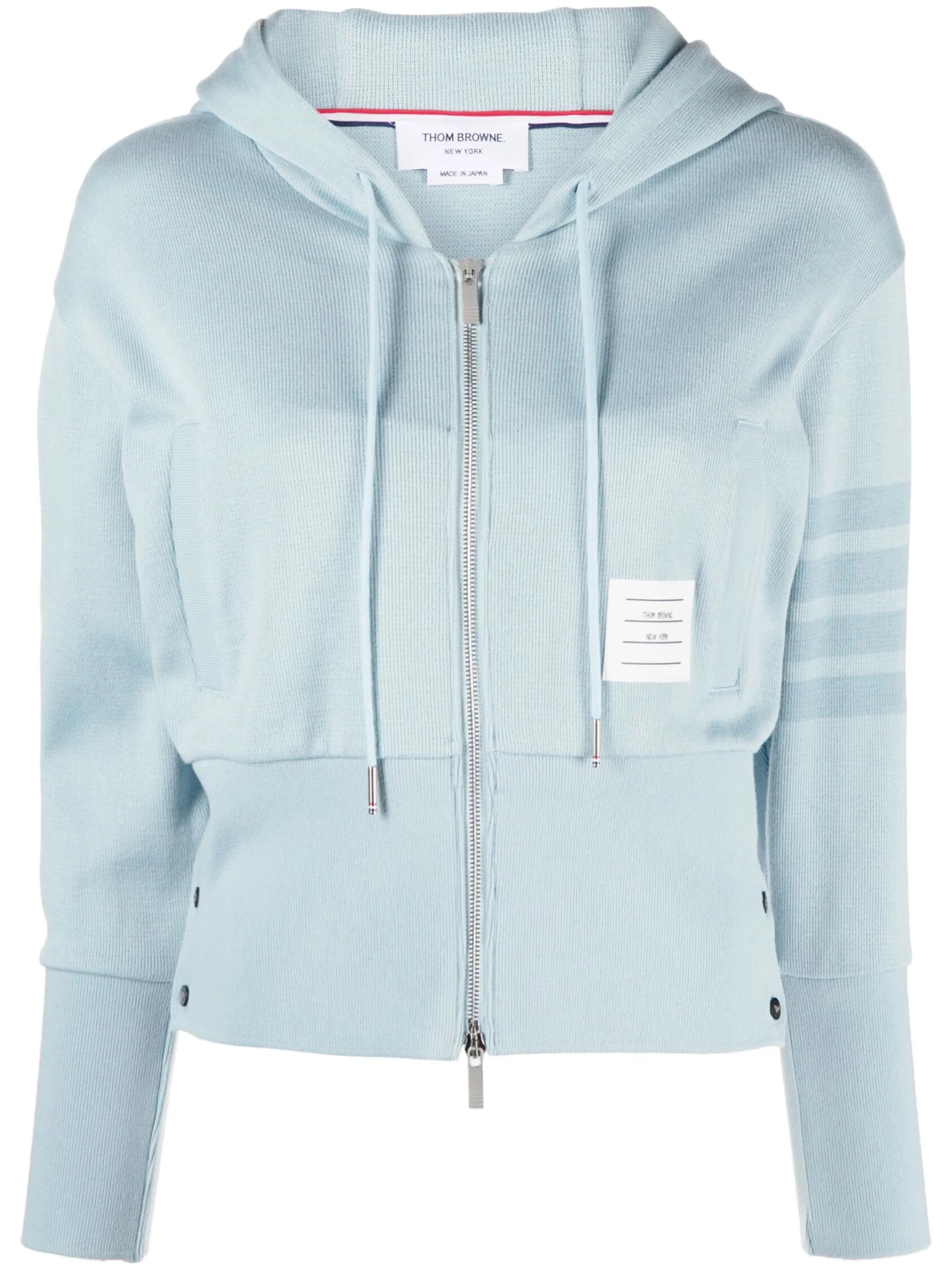 4-Bar stripe knitted hoodie