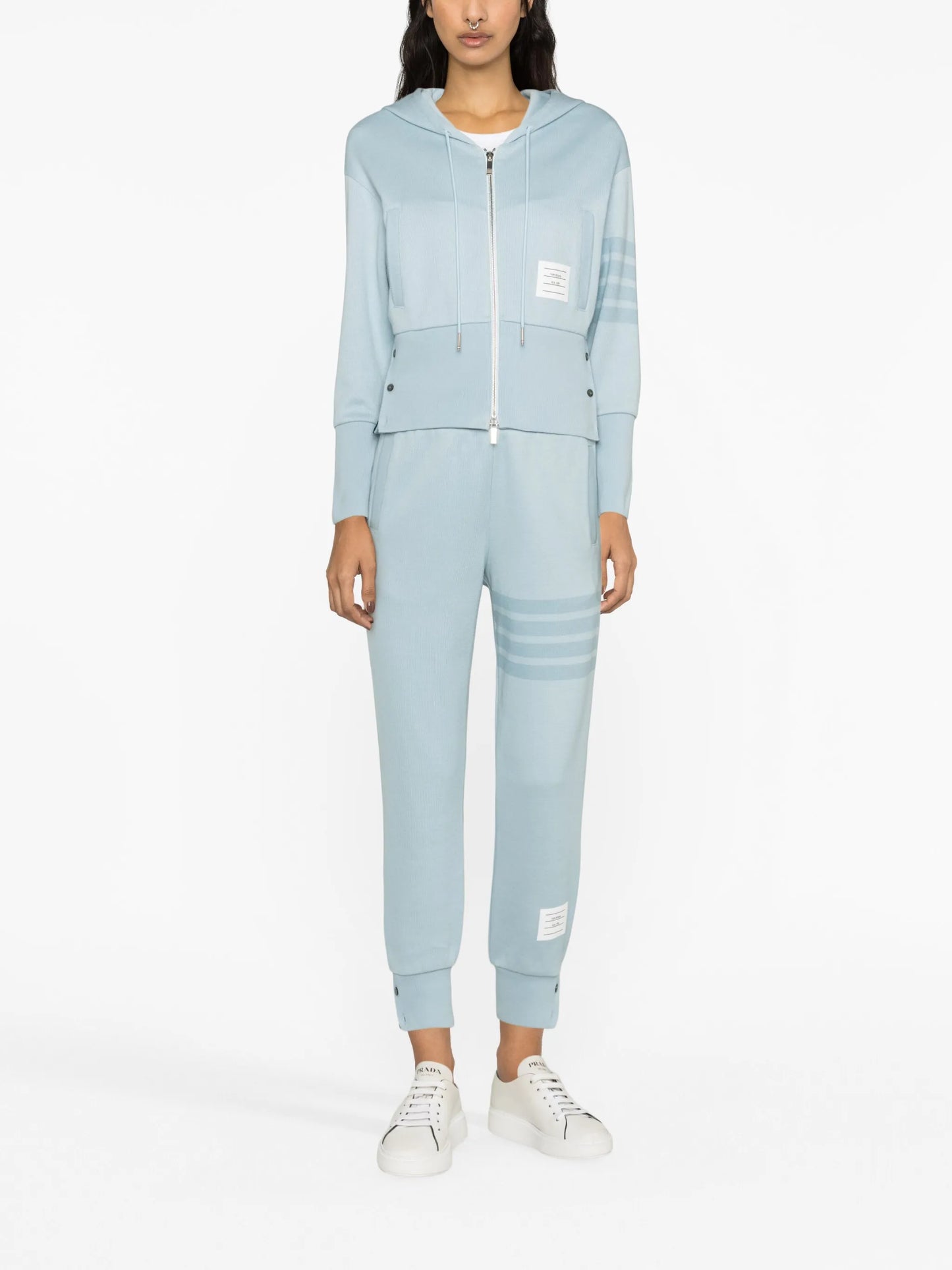 4-Bar stripe knitted hoodie