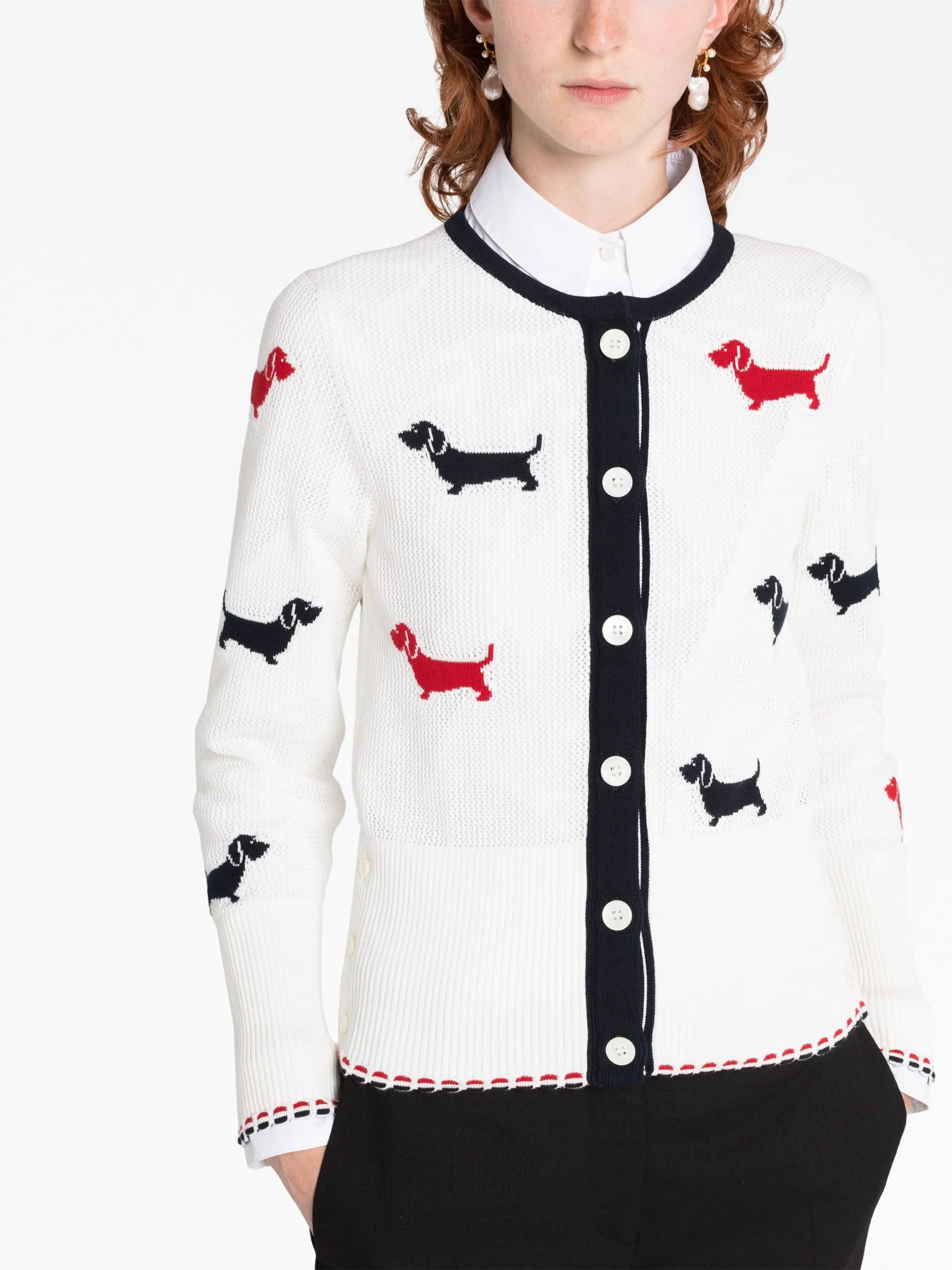 intarsia-knit Hector cotton cardigan