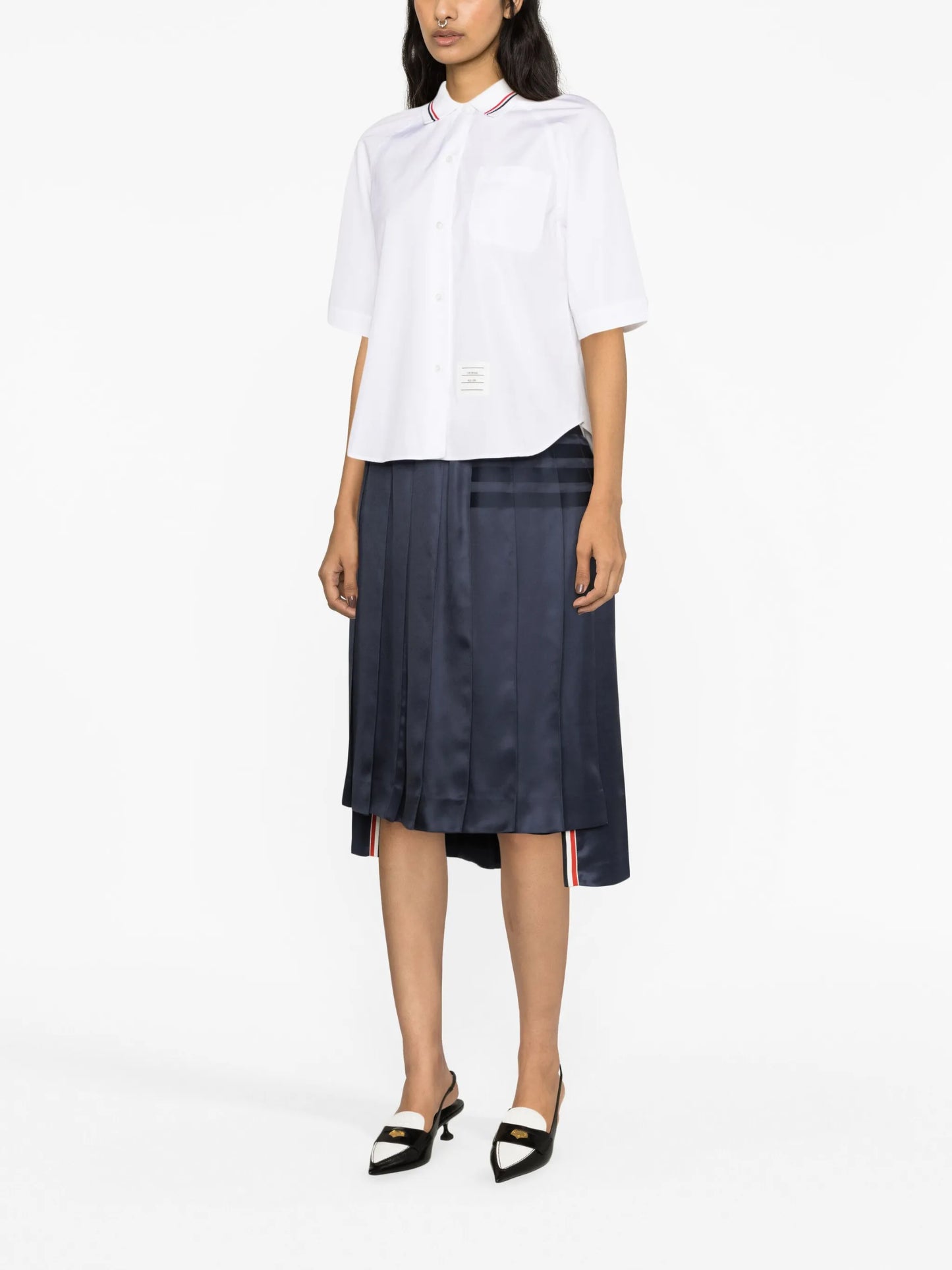 poplin box pleat shirt