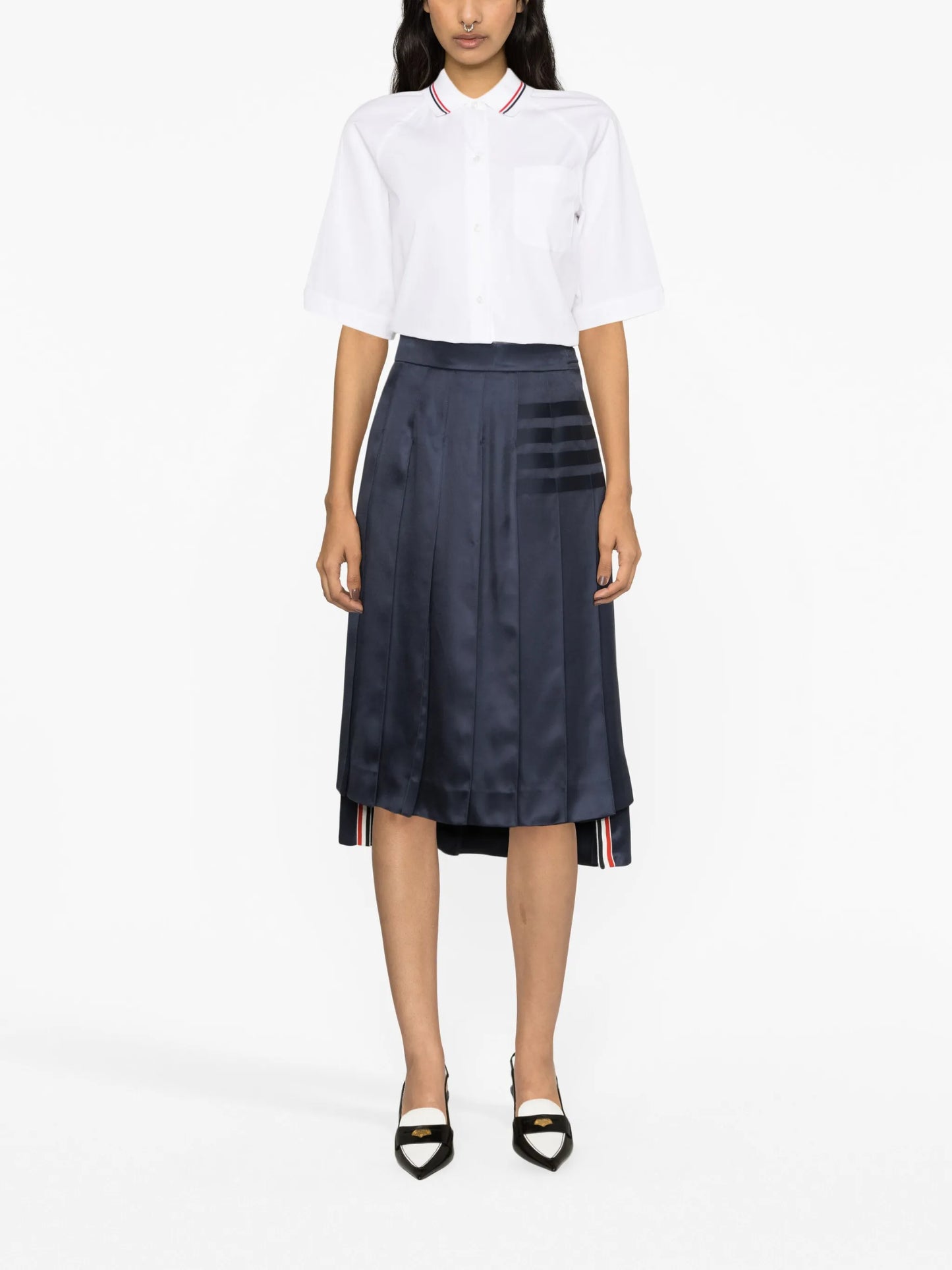 poplin box pleat shirt
