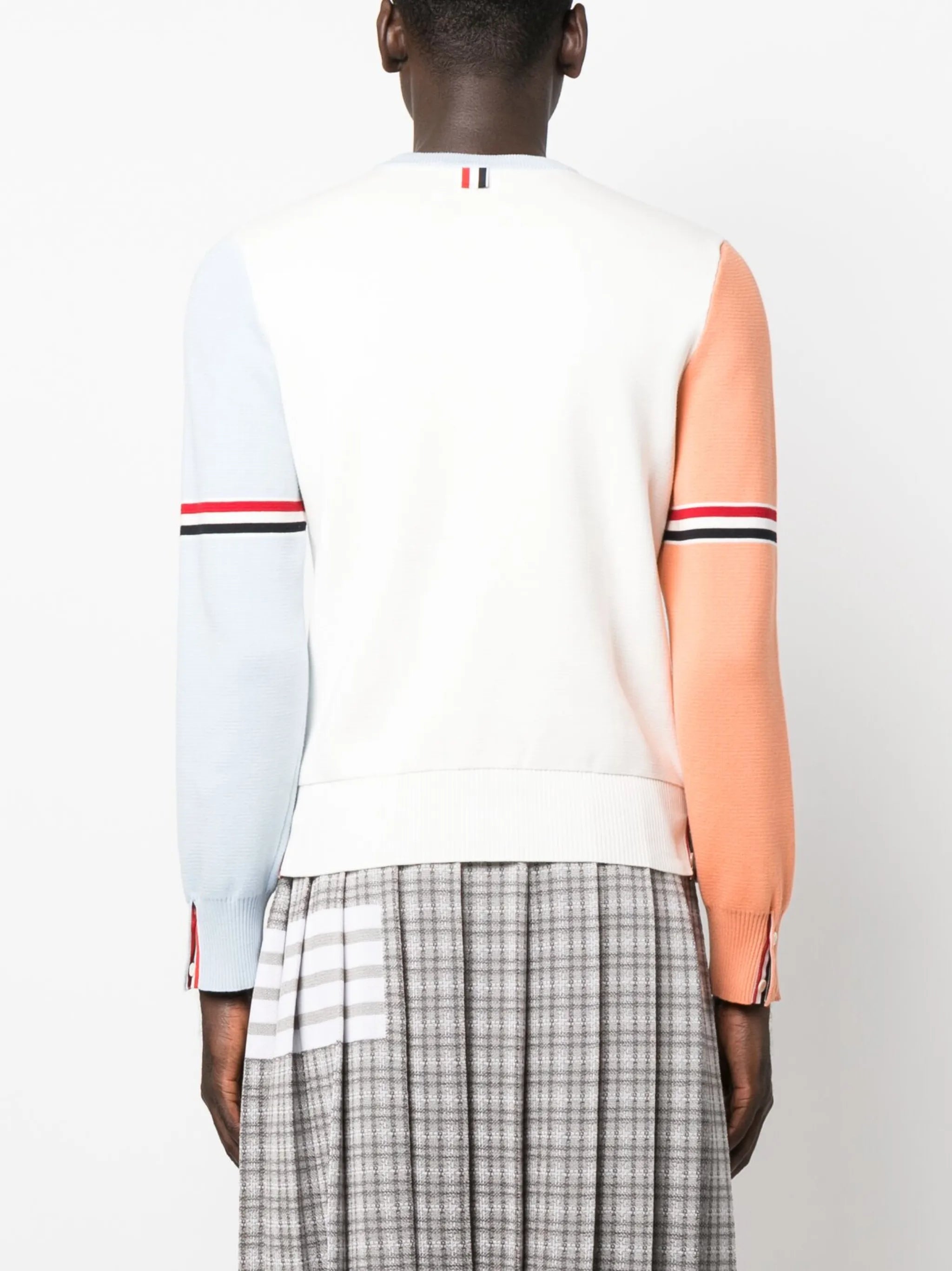 RWB-stripe crew-neck jumper