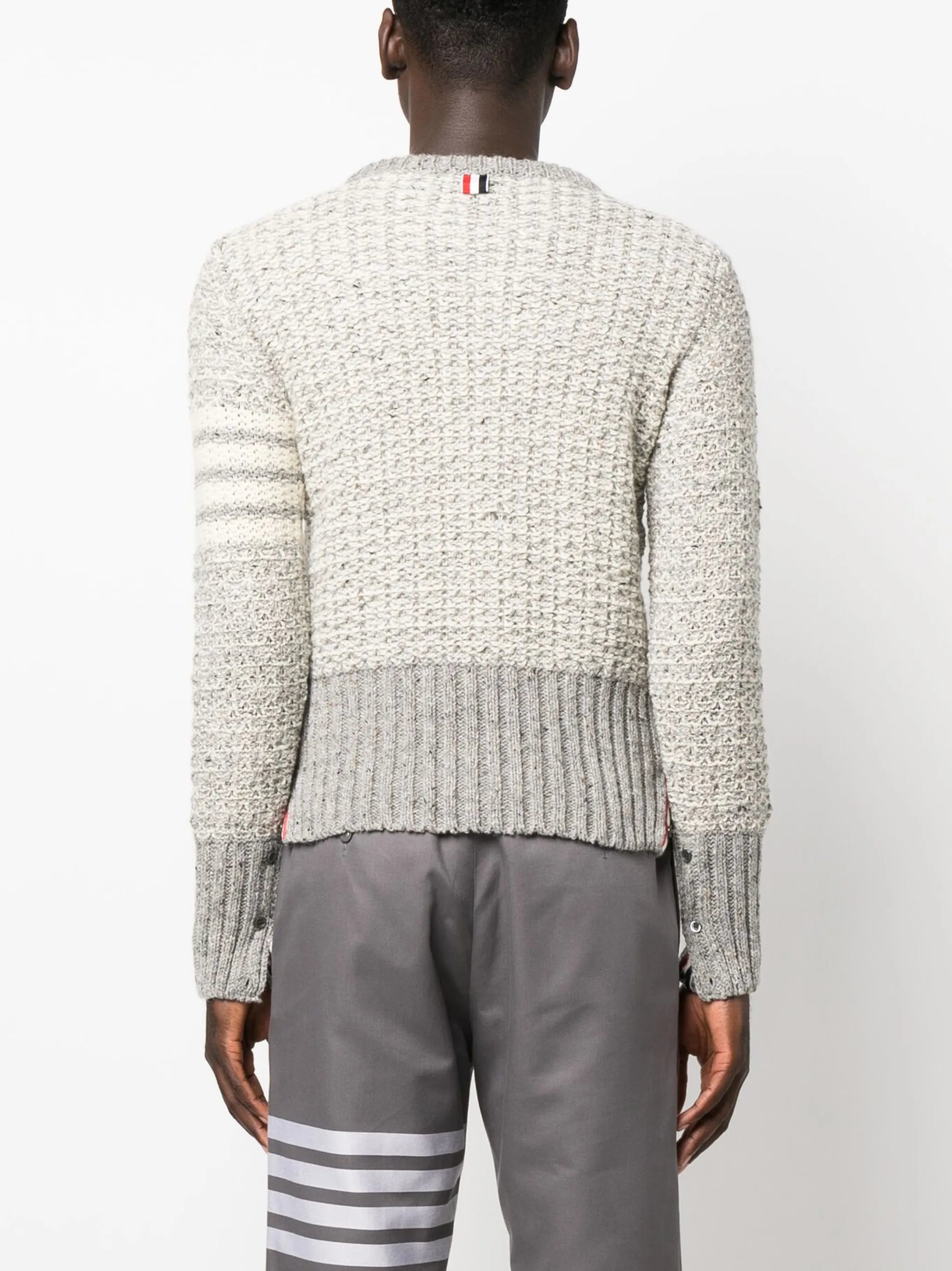 4-Bar stripe tuck-stitch jumper