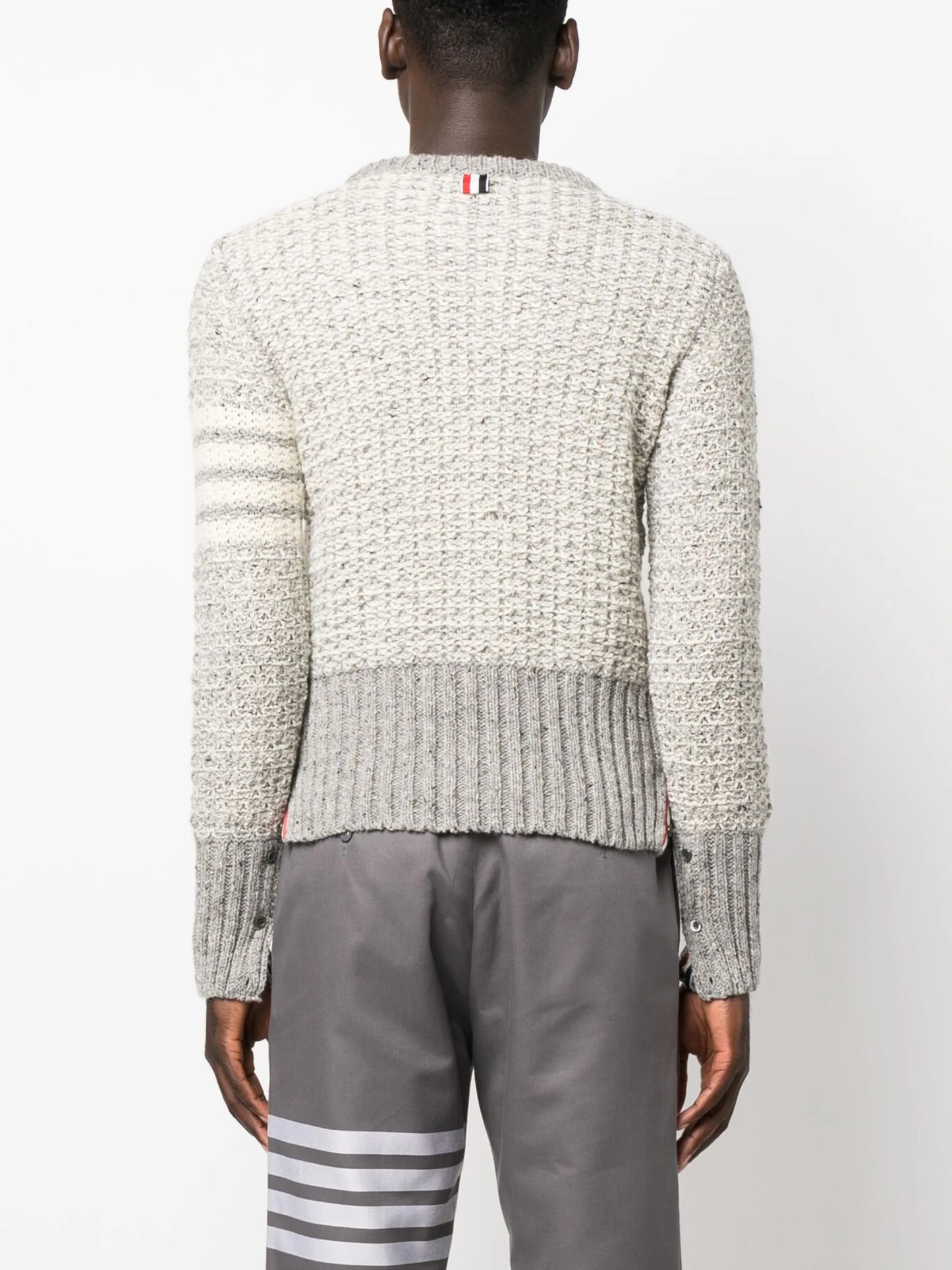 4-Bar stripe tuck-stitch jumper