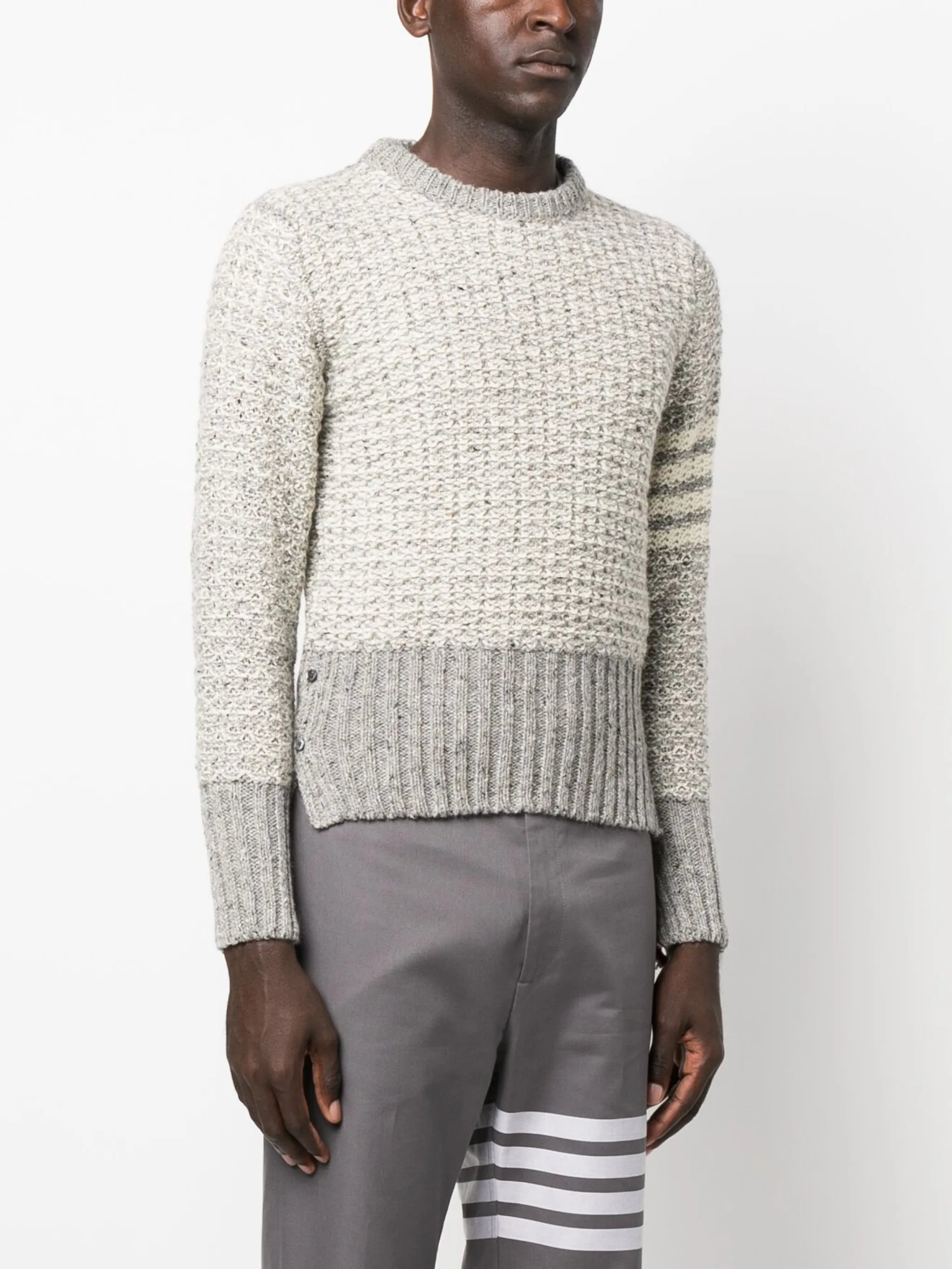 4-Bar stripe tuck-stitch jumper