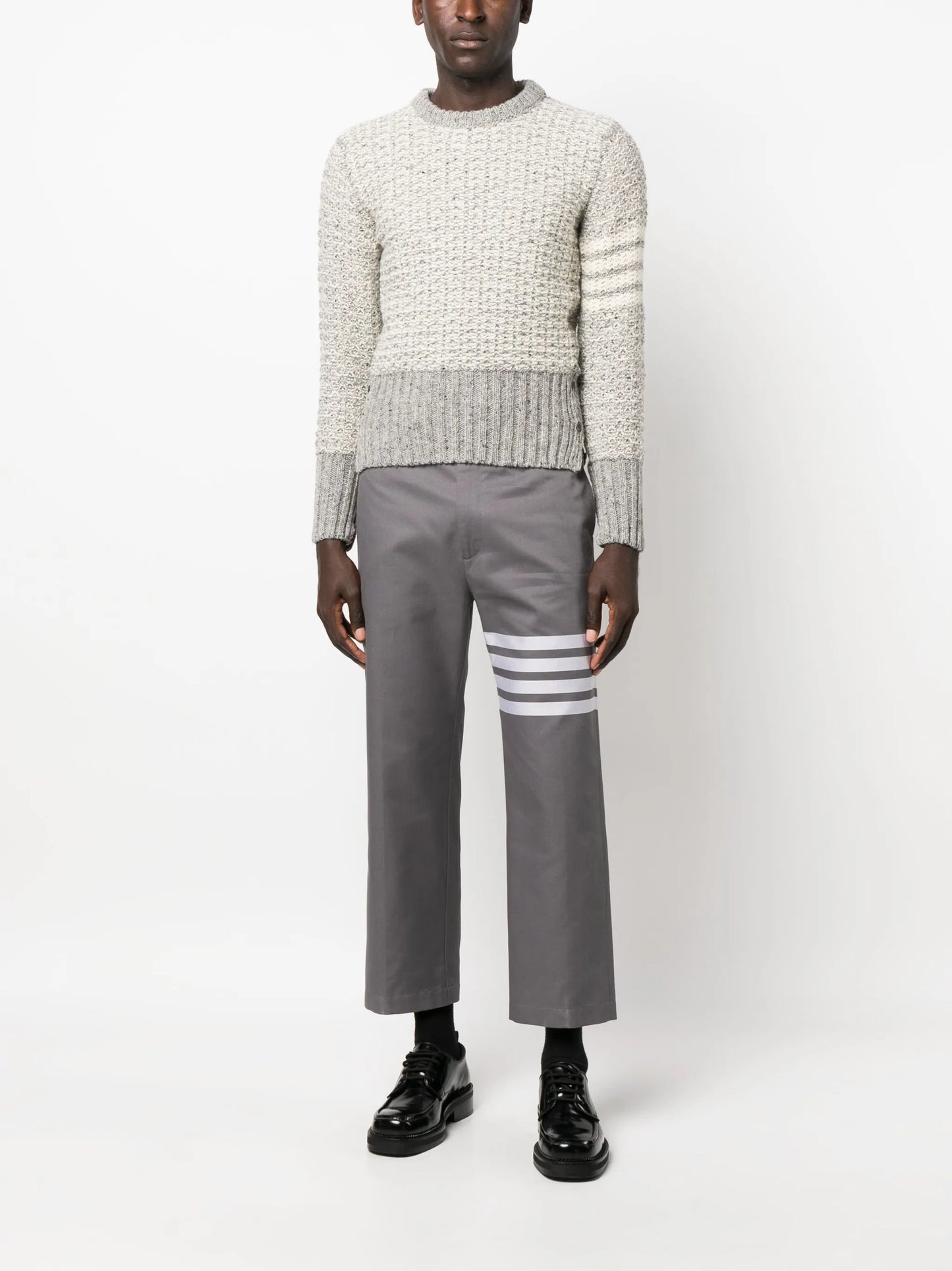 4-Bar stripe tuck-stitch jumper