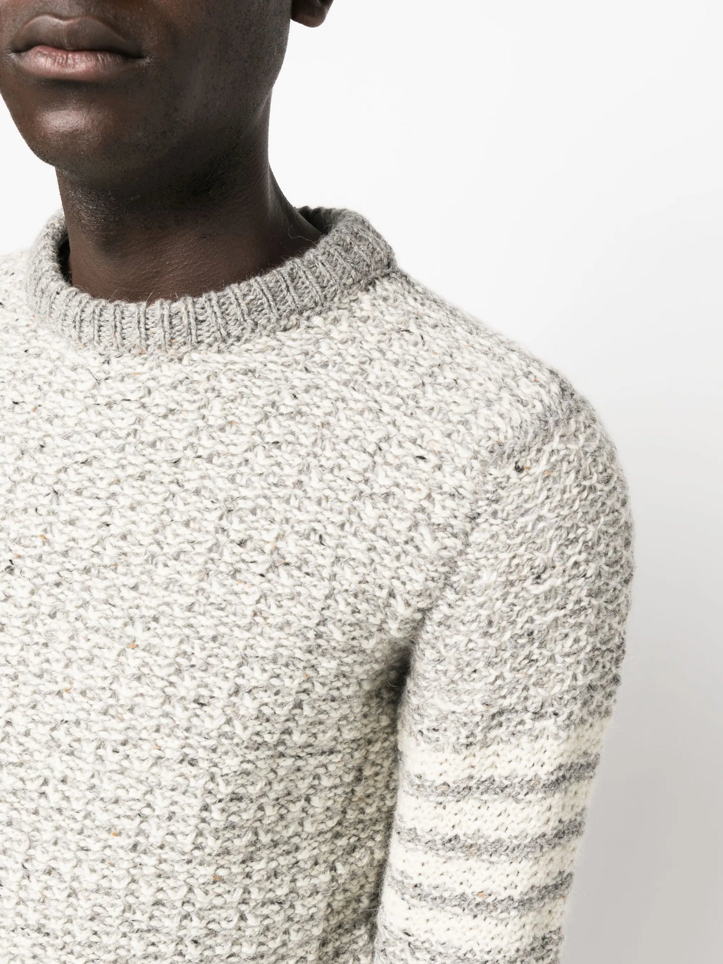 4-Bar stripe tuck-stitch jumper