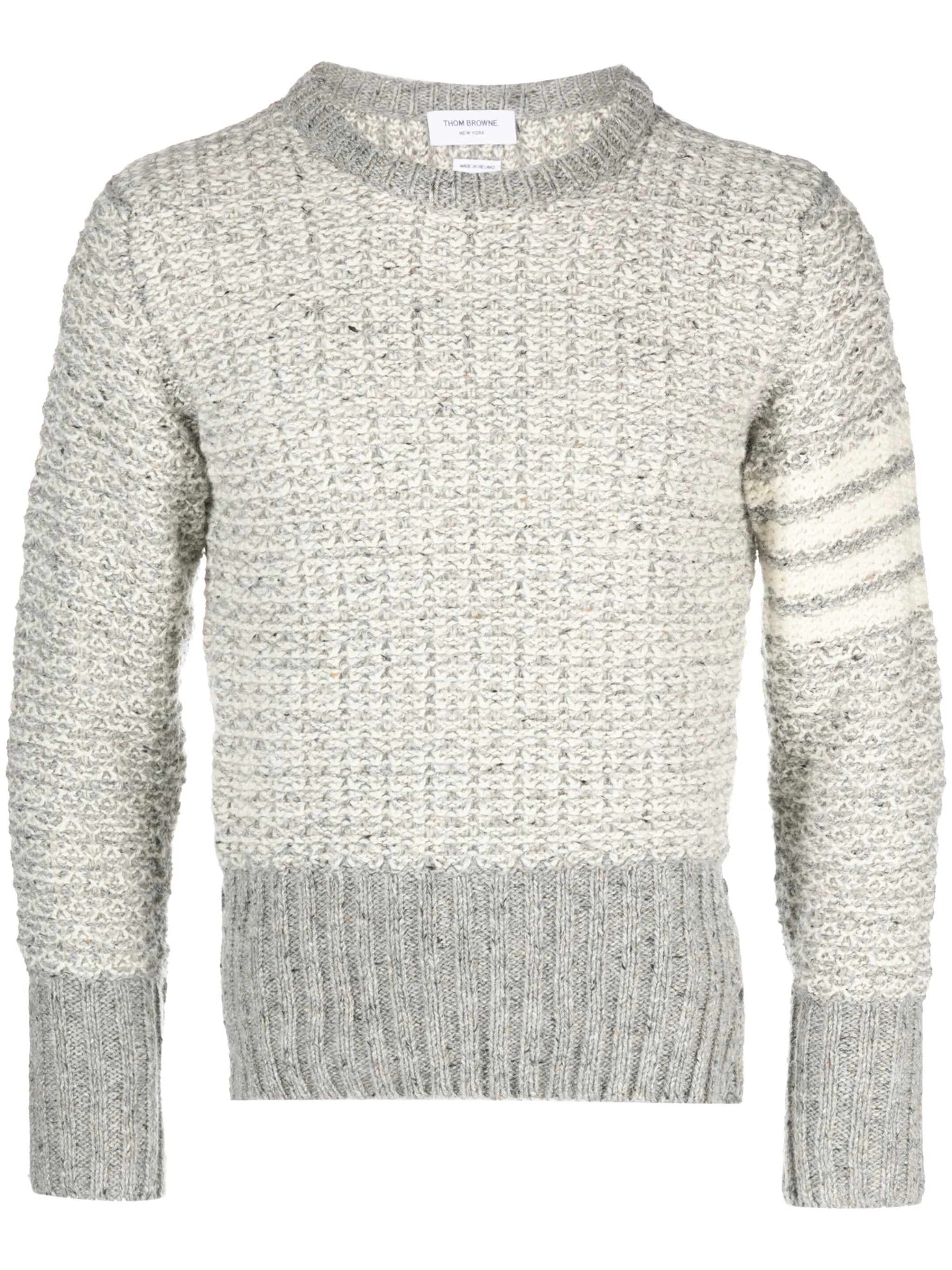 4-Bar stripe tuck-stitch jumper