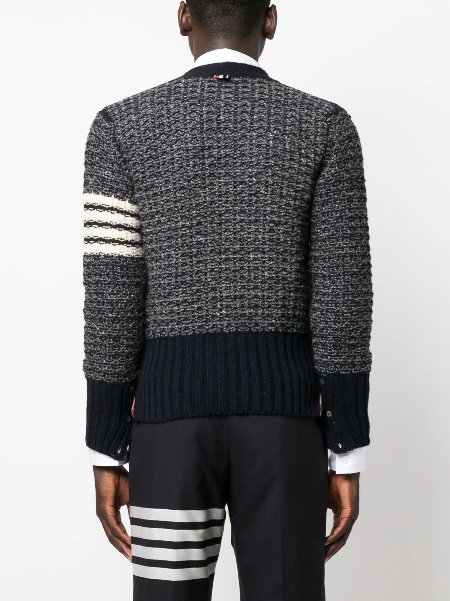 4-Bar mélange-effect cardigan