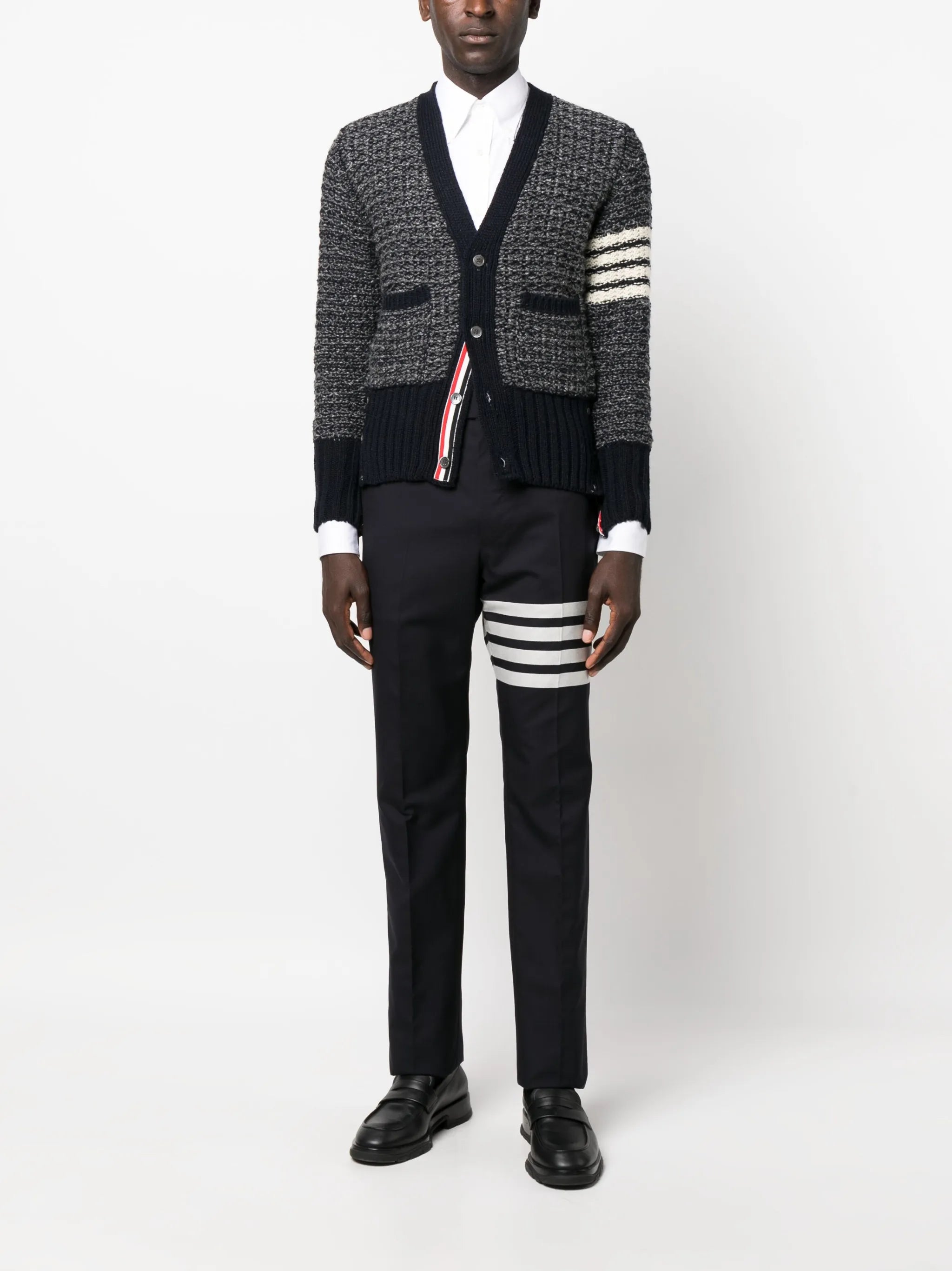4-Bar mélange-effect cardigan