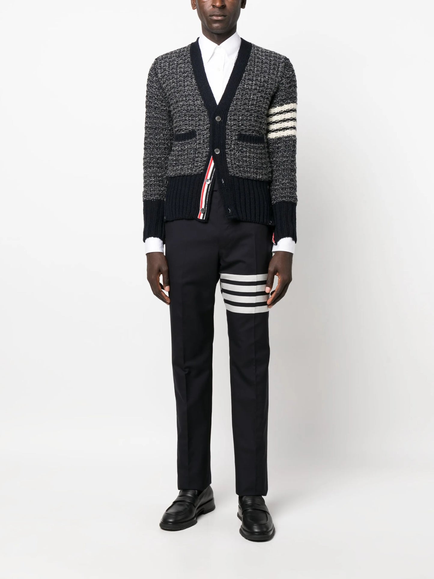 4-Bar mélange-effect cardigan