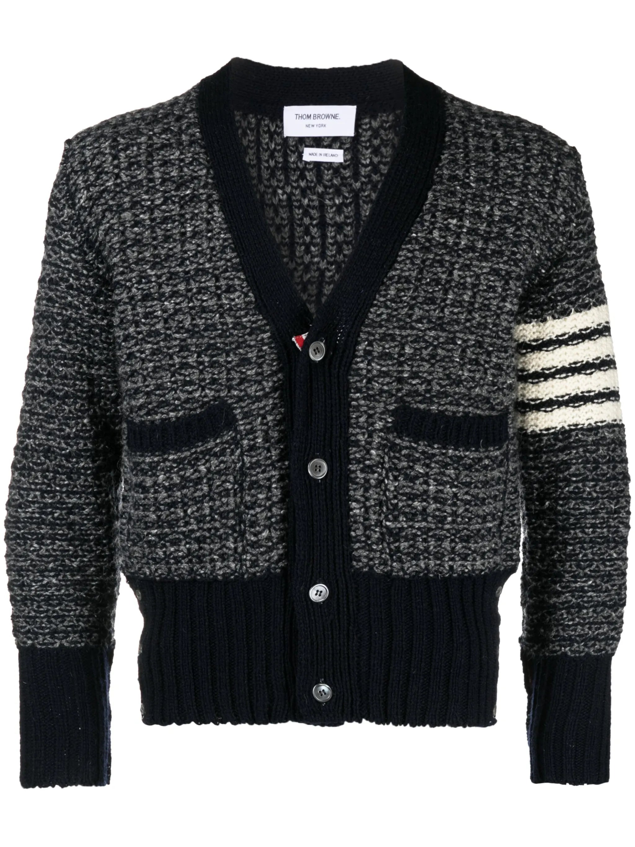 4-Bar mélange-effect cardigan