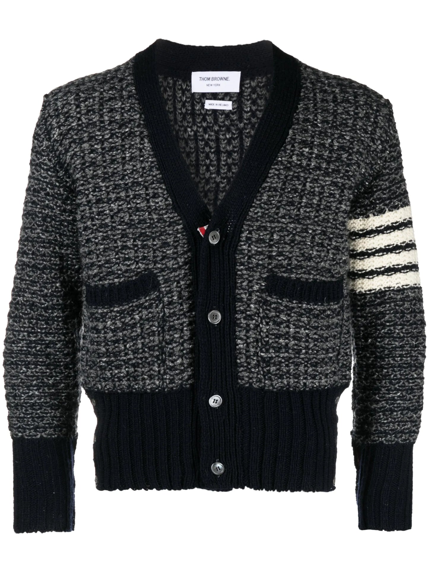 4-Bar mélange-effect cardigan