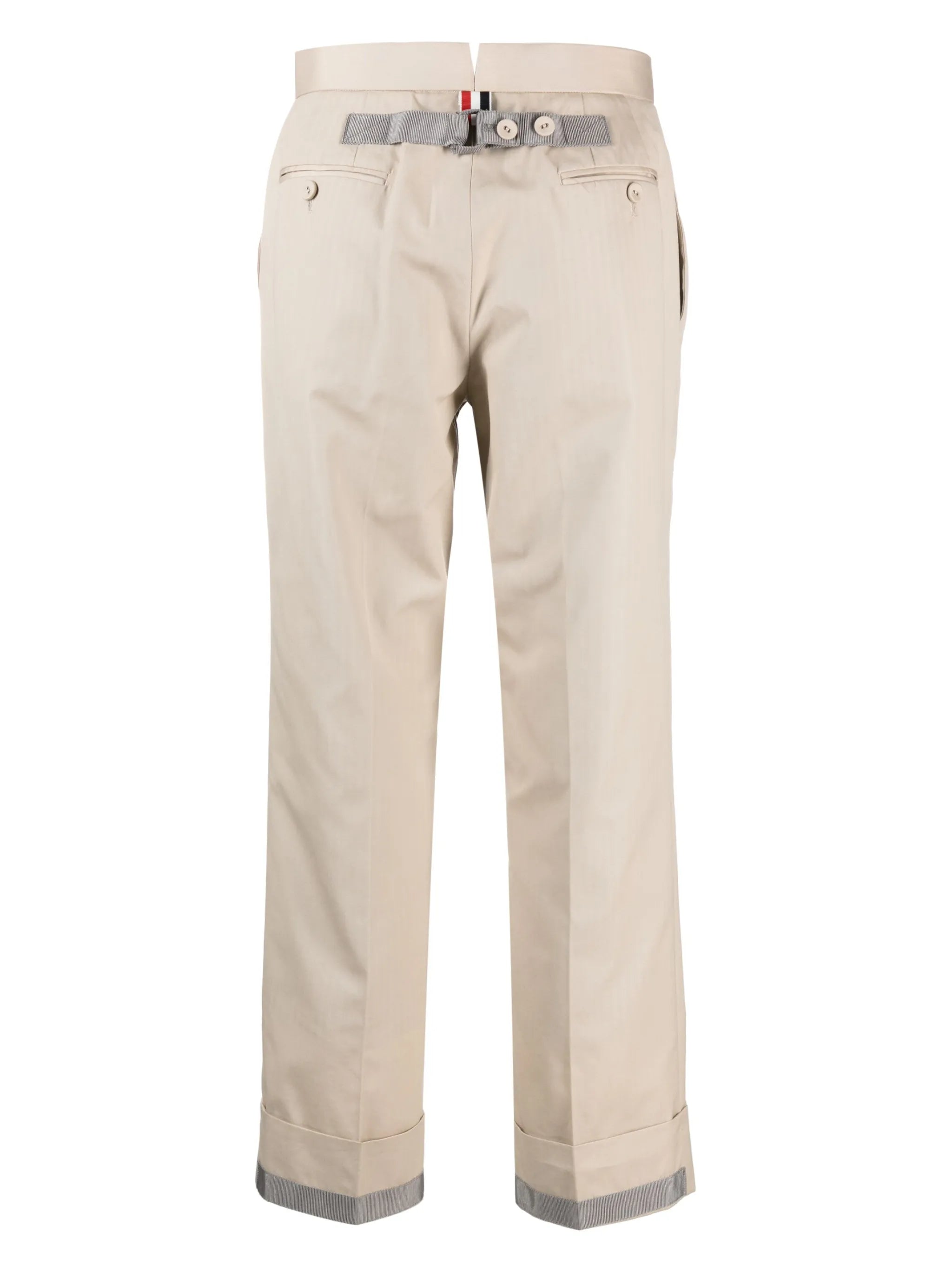 tailored cropped twill trousers