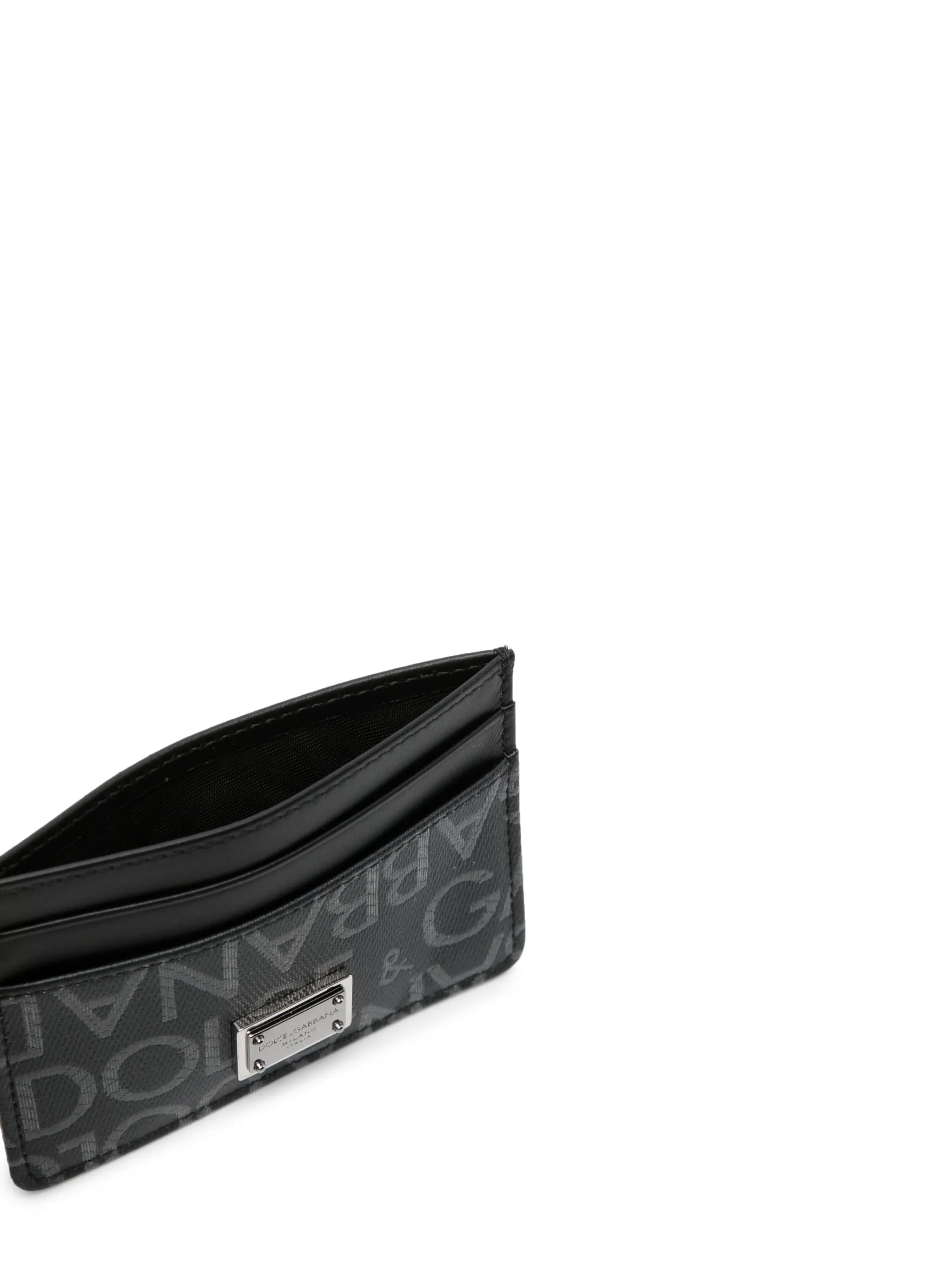 logo jacquard card holder