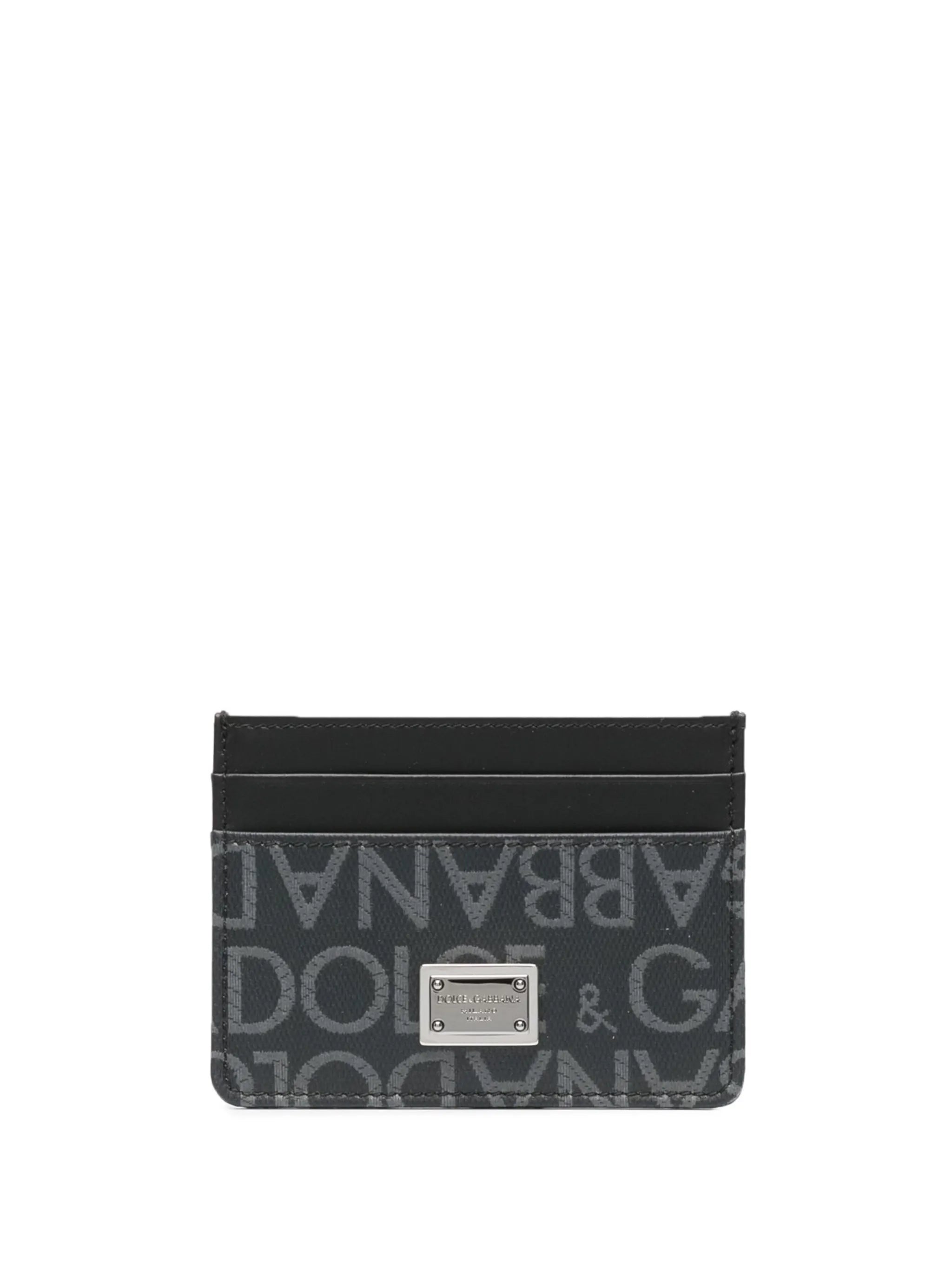 logo jacquard card holder