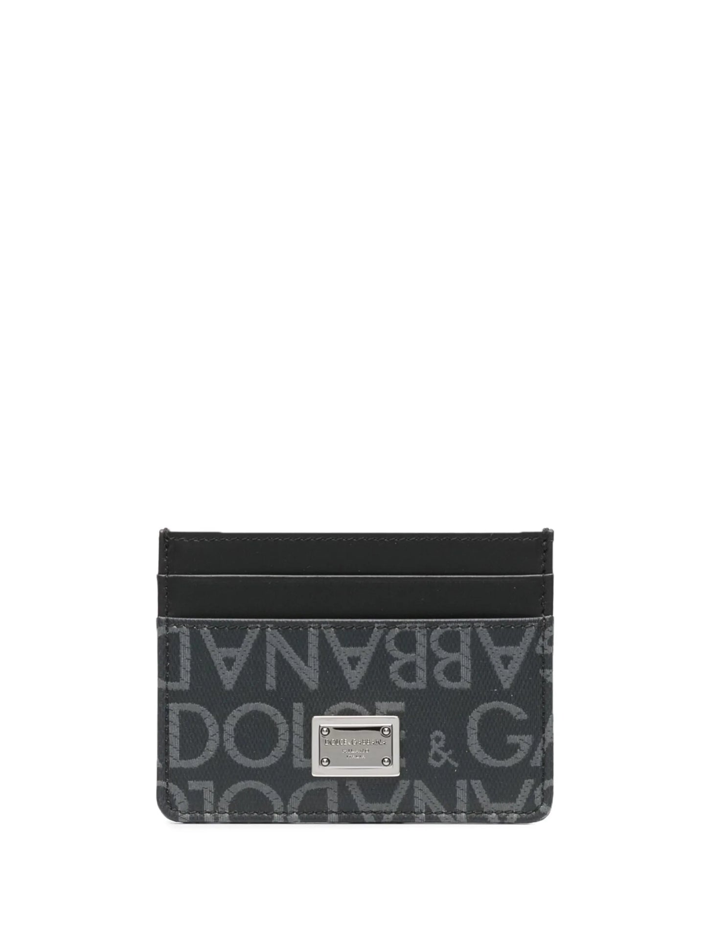 logo jacquard card holder
