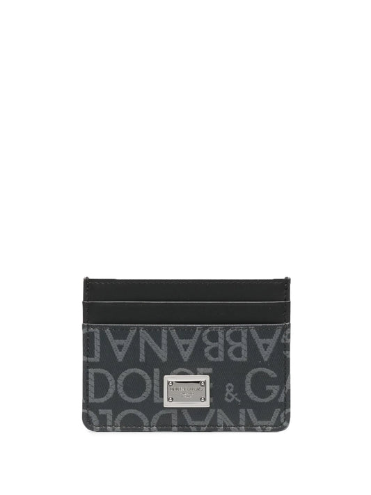 logo jacquard card holder