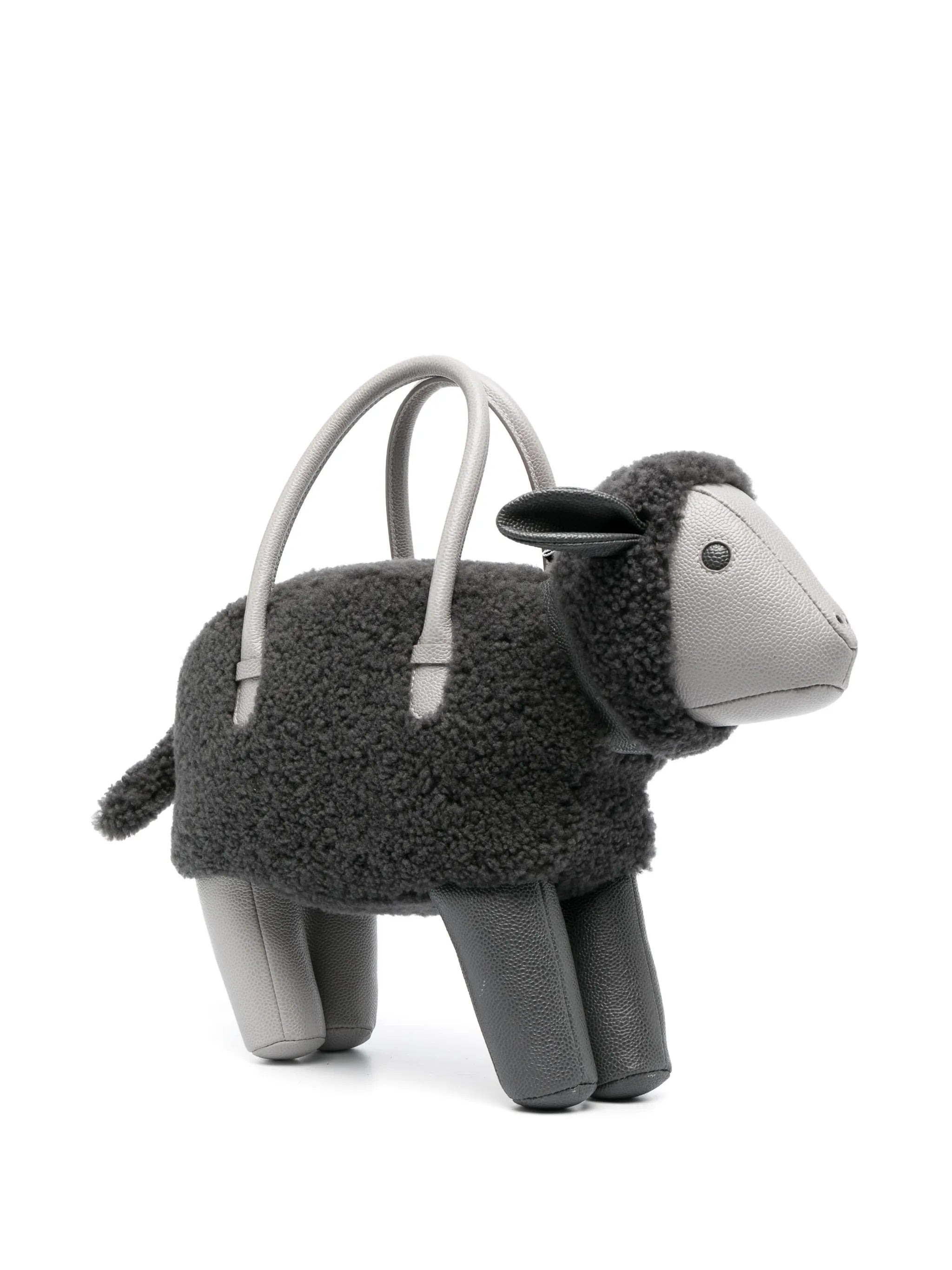 sheep shearling tote bag