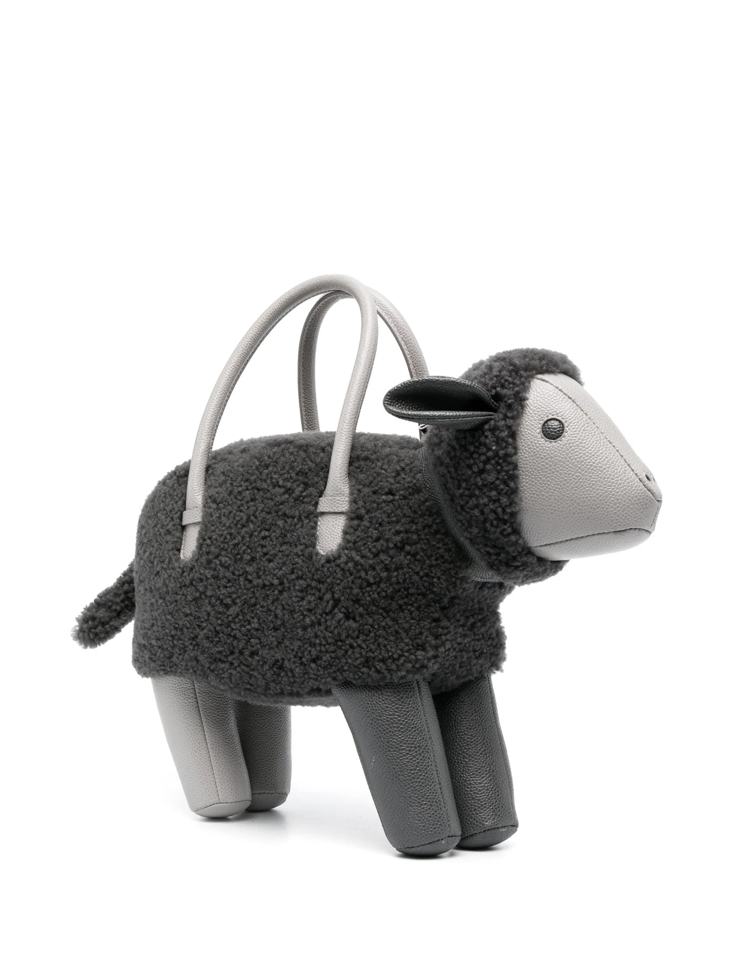 sheep shearling tote bag